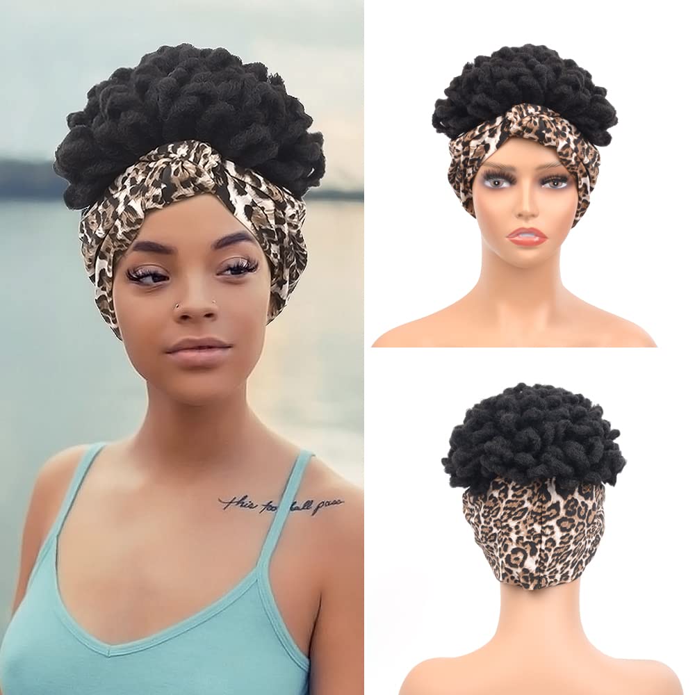 Yinmei Baibian 10inch Loc Ponytail Drawstring Petal Bun Afro Dreadlock Buns Pony Tail Curly Puff Braided Ponytails for Black Wom
