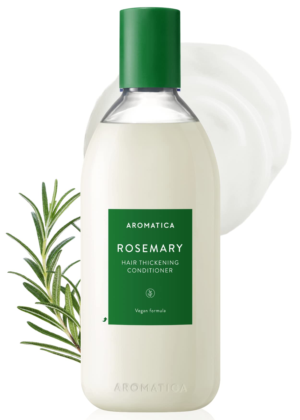 AROMATICA Rosemary Hair Thickening Conditioner 13.53oz/400ml, Vegan Hair Conditioner for damaged hair and dry hair - Moisturizin