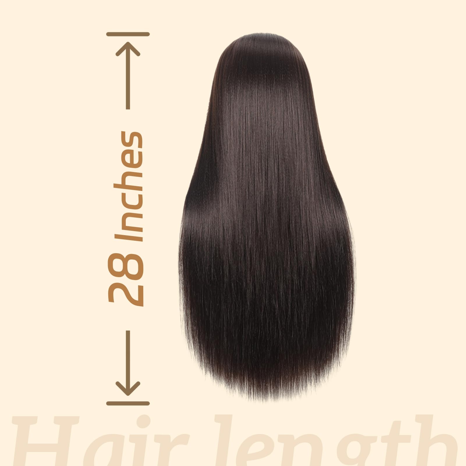 Weiran 26''-28'' Mannequin Head Styling Head 50% Human Hair Cosmetology Manikin Doll Training Head For Hairdresser Practice Brai