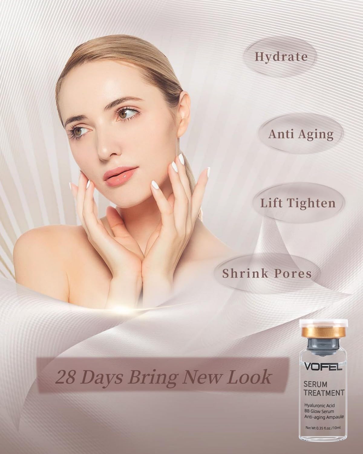 Vofel Hyaluronic Acid Serum For Microneedling Serum Ampoules For Face Bb Glow Starter Kit 0.35 Oz 4 Vials