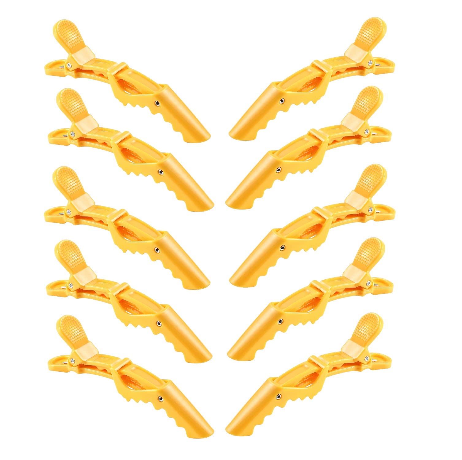 10Pcs/Set Multicolor Croc Clips Transparent Plastic Hairdresser Clips Hair Styling Sectioning Barrettes Professional Non Slip Al