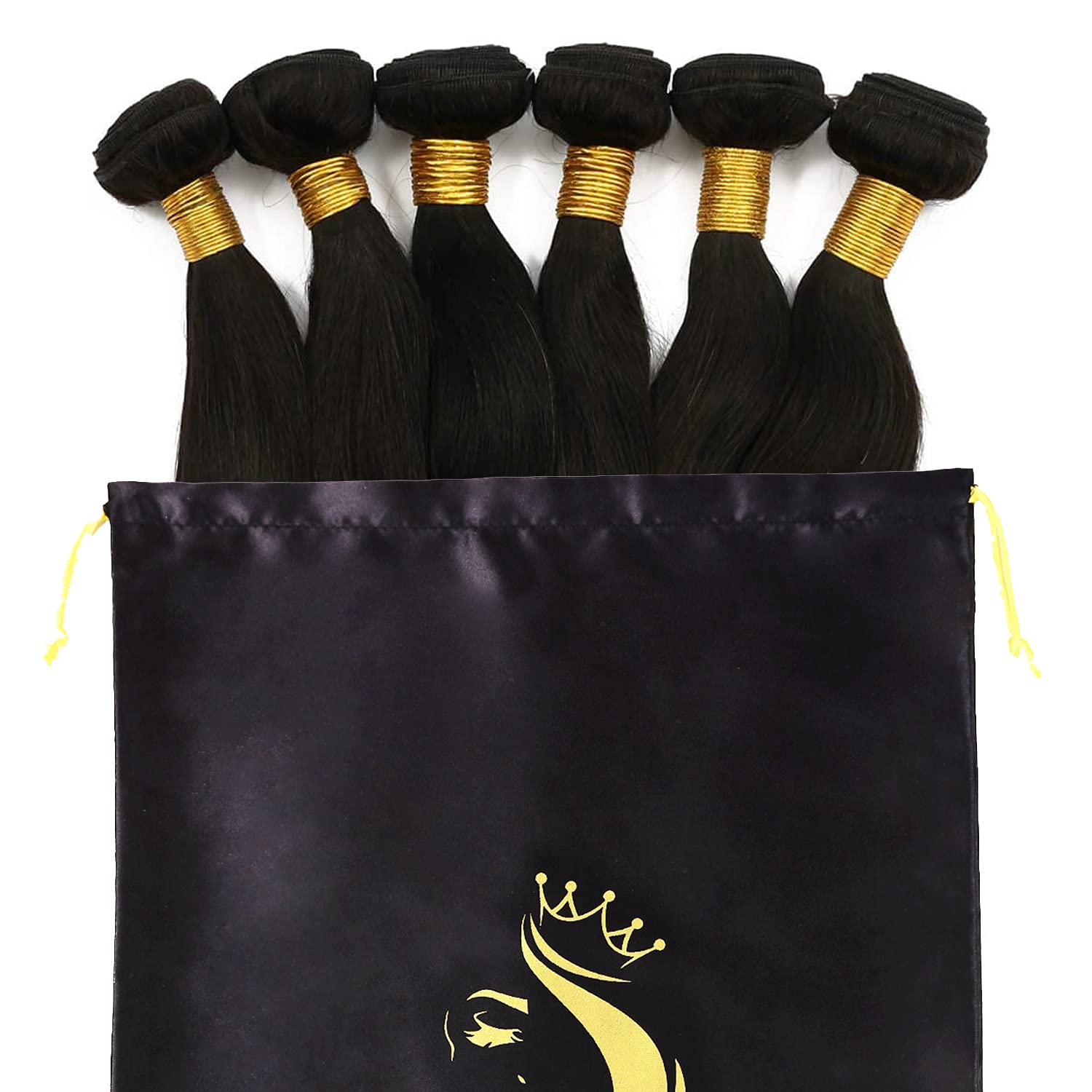2Pcs Satin Wig Bags Storage For Multiple Wigs Soft Silky Pouches With Drawstring Hair Packaging Bags For Wigs, Bundles,Hair Exte