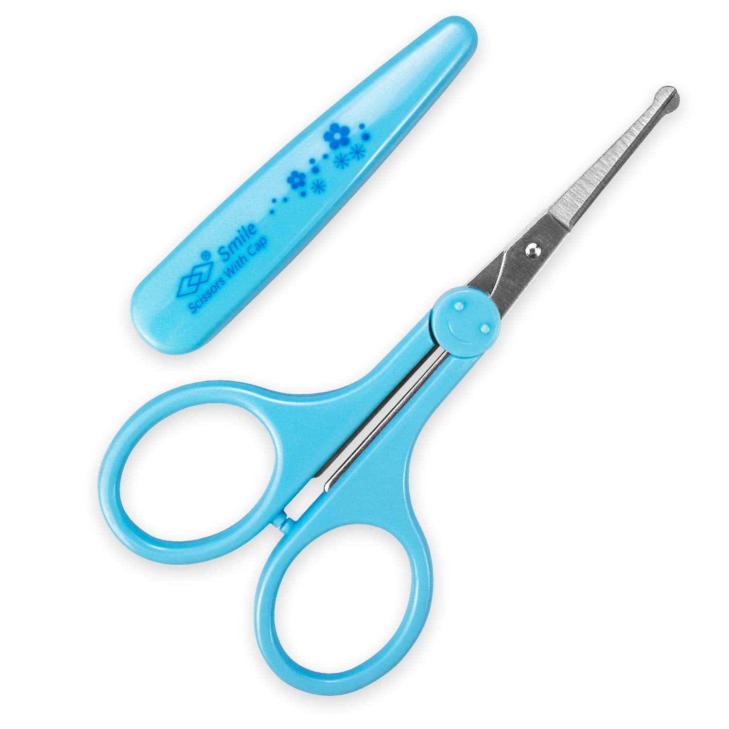 Humbee Eyebrow Scissors, Small Scissors for Facial, Nose, Eyebrow, Mustache, and Beard Hair Trimming & Grooming, Safety Edge, Bl