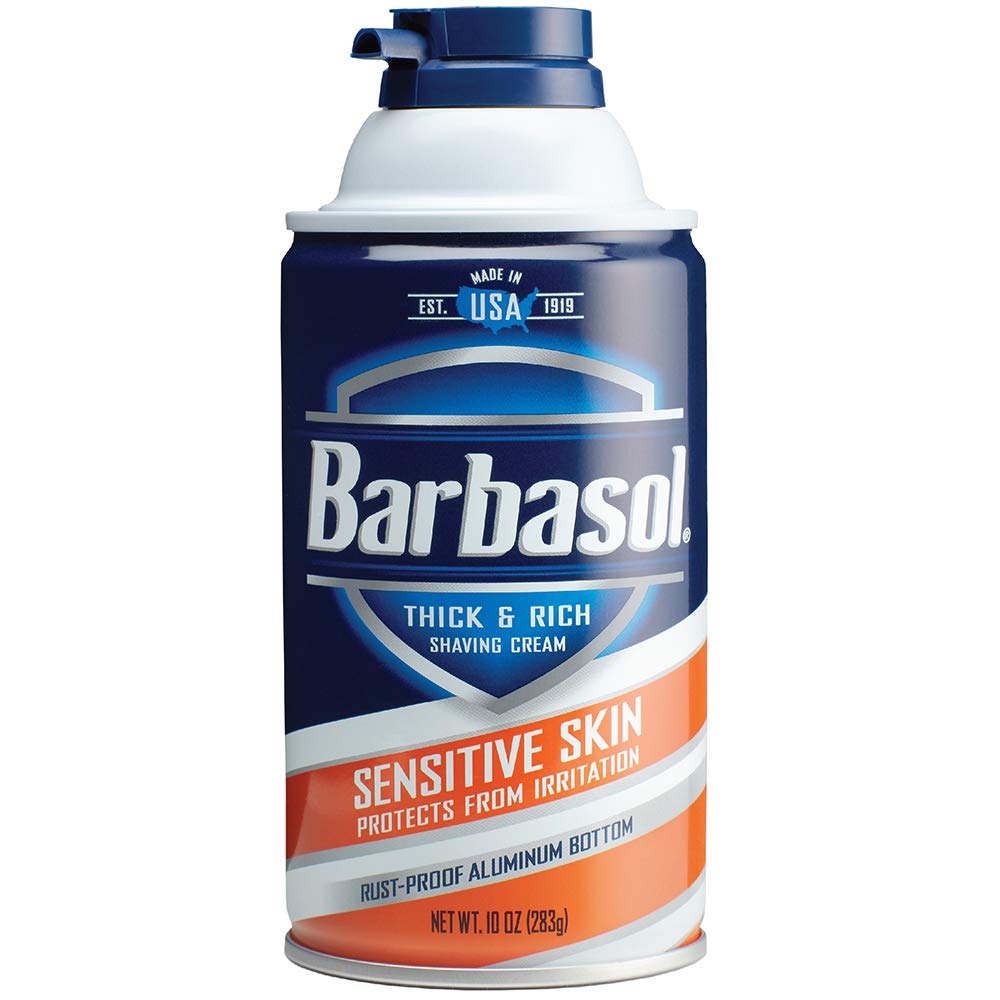 Barbasol Sensitive Skin Thick And Rich Shaving Cream For Men, 10 Oz., Pack Of 6