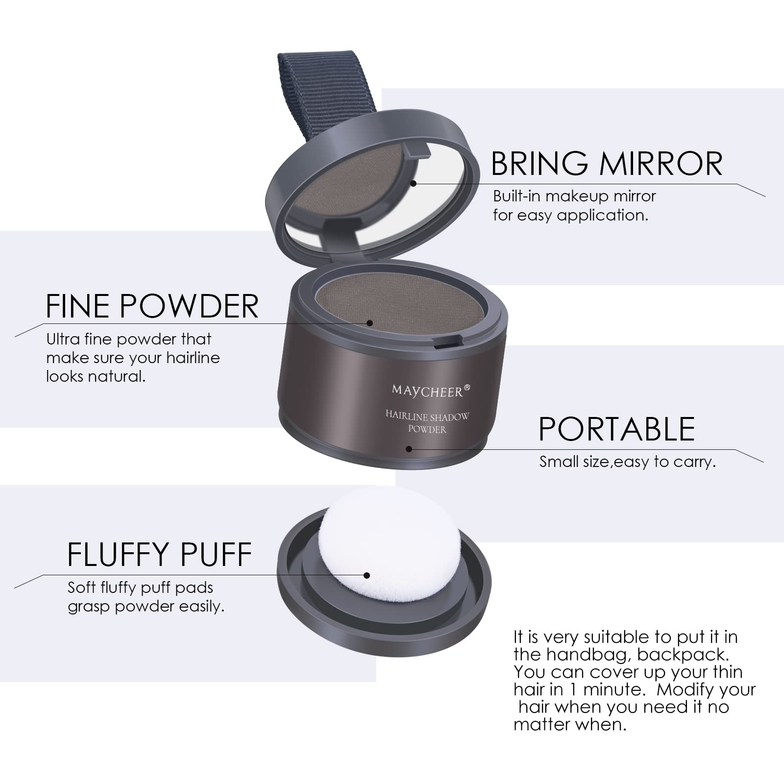 Freeorr Root Touch Up Powder For Women And Men, Hair Thinning, Hairline Shadow And Gray Coverage #21 Dark Tan