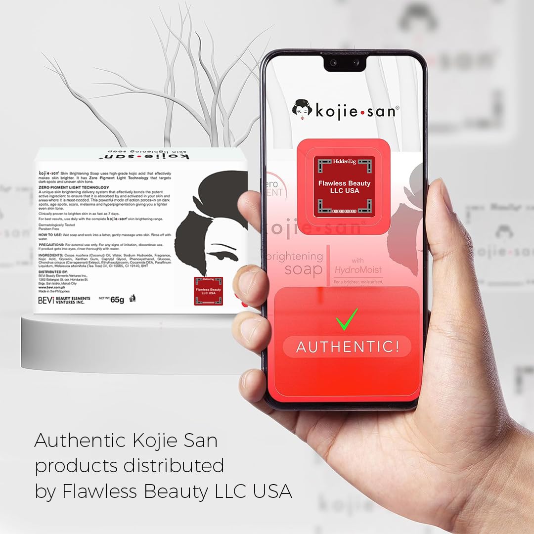 Kojie San Skin Brightening Brush Set - Original Kojic Acid Soap That Helps Reduces Dark Spots & Other Types Of Skin Damage - 65G