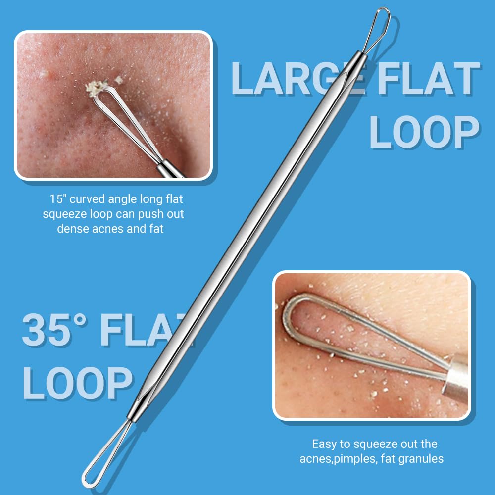 Tsmaddts Blackhead Remover Tools, Ingrown Hair Tweezers, Pimple Popper Tool Kit, Blackhead Extractor, Eyebrows Tweezers For Wome