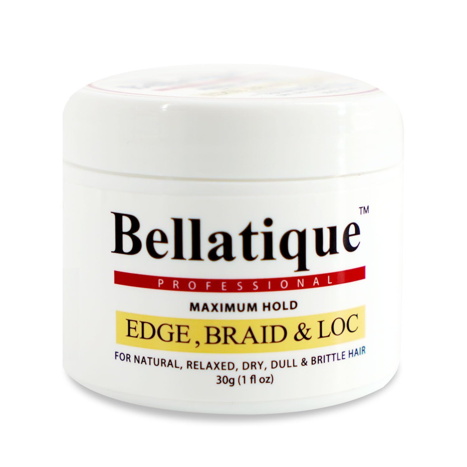 BELLATIQUE Edge, Braid, & Loc Maximum Hold Edge Control & Braiding Gel for Natural, Relaxed, Dry, Dull Hair - No Flaking, No Whi
