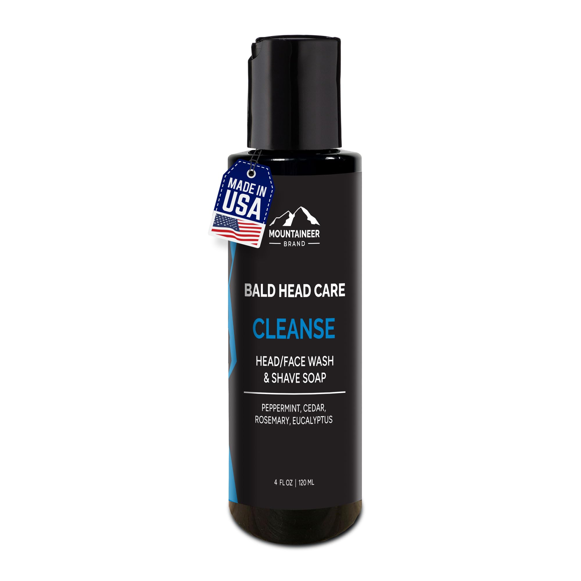 Mountaineer Brand Bald Head Shampoo for Men | All Natural Moisturizing/Hydrating Shaving Soap and Face Cleanser | For Daily Head