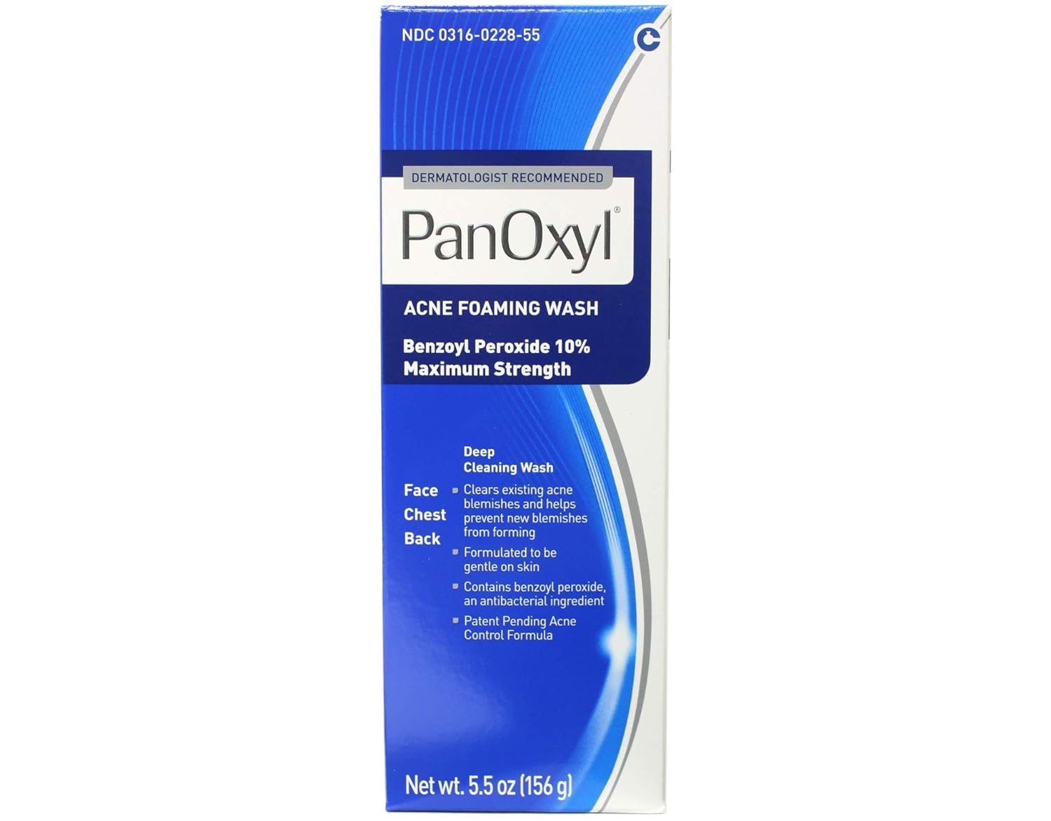 Panoxyl Acne Foaming Wash 10% Benzoyl Peroxide 5.5 Ounces