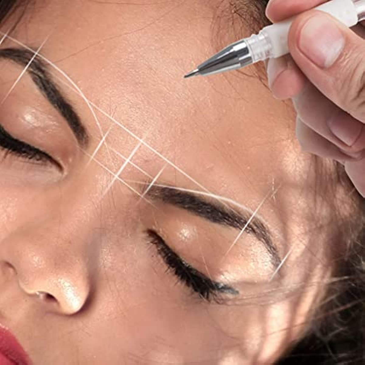 Teonei Eyebrow Microblading Marker Pen,Skin Marker Pen,Eyebrow Permanent Makeup Position Mapping Mark Tools (White)