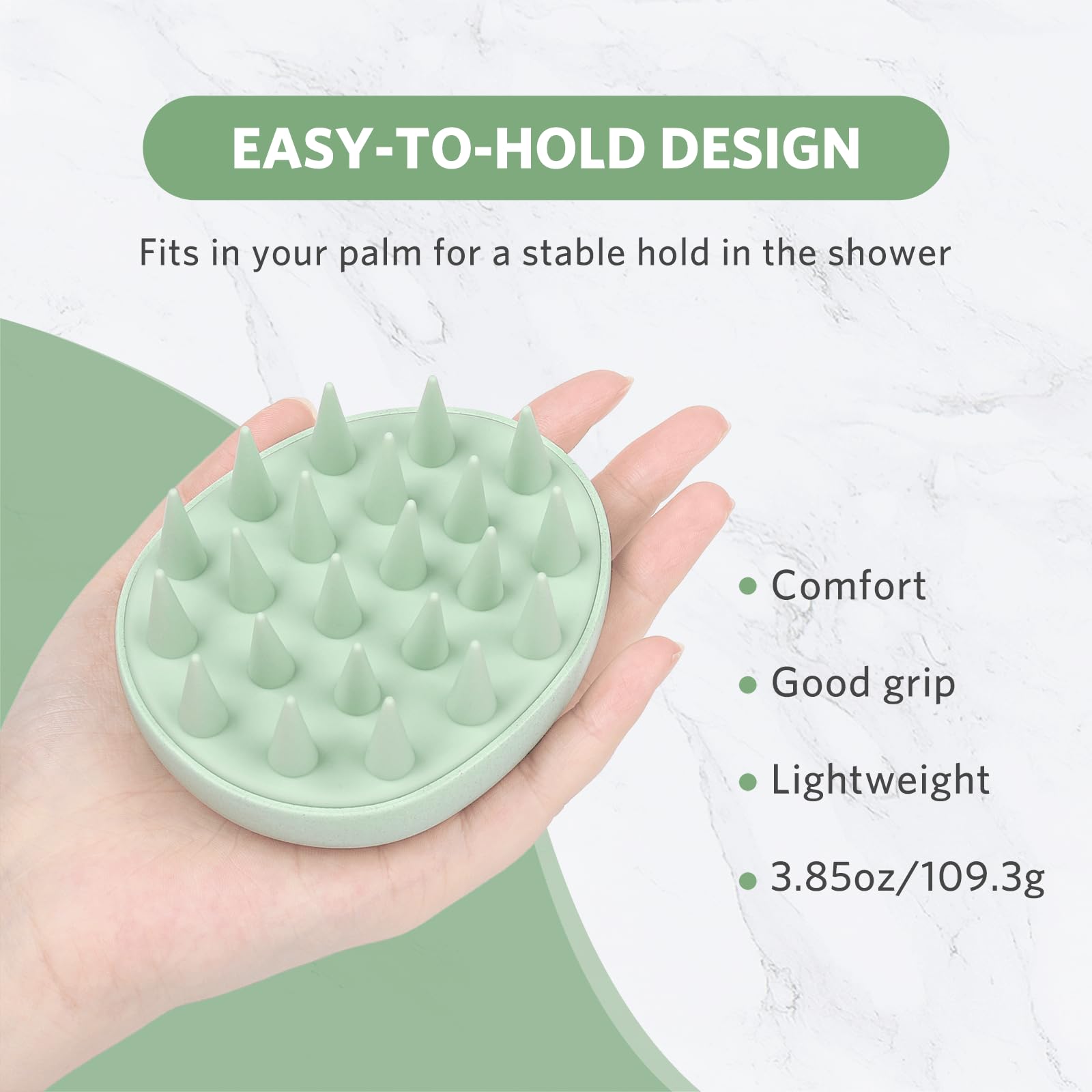 Sndyi Scalp Massager Shampoo Brush, Scalp Scrubber With Soft Silicone Bristles, Scalp Exfoliator For Dandruff Removal, Wheat Str