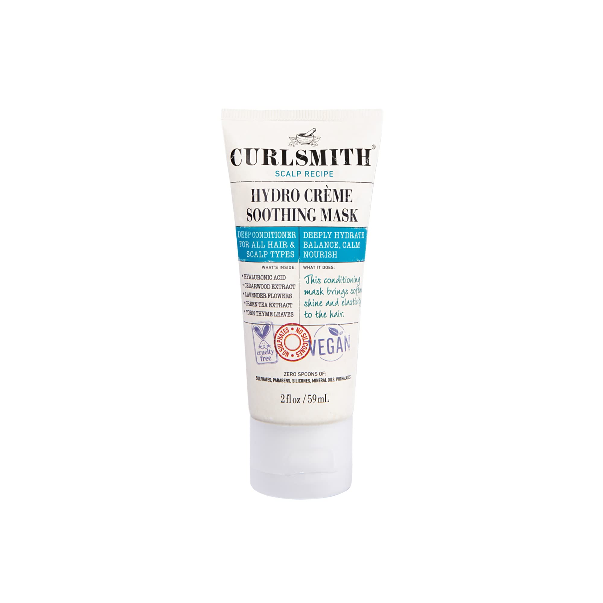 CURLSMITH - Hydro Crme Soothing Mask - Vegan Soothing Hair Mask for any Hair Type (2oz)