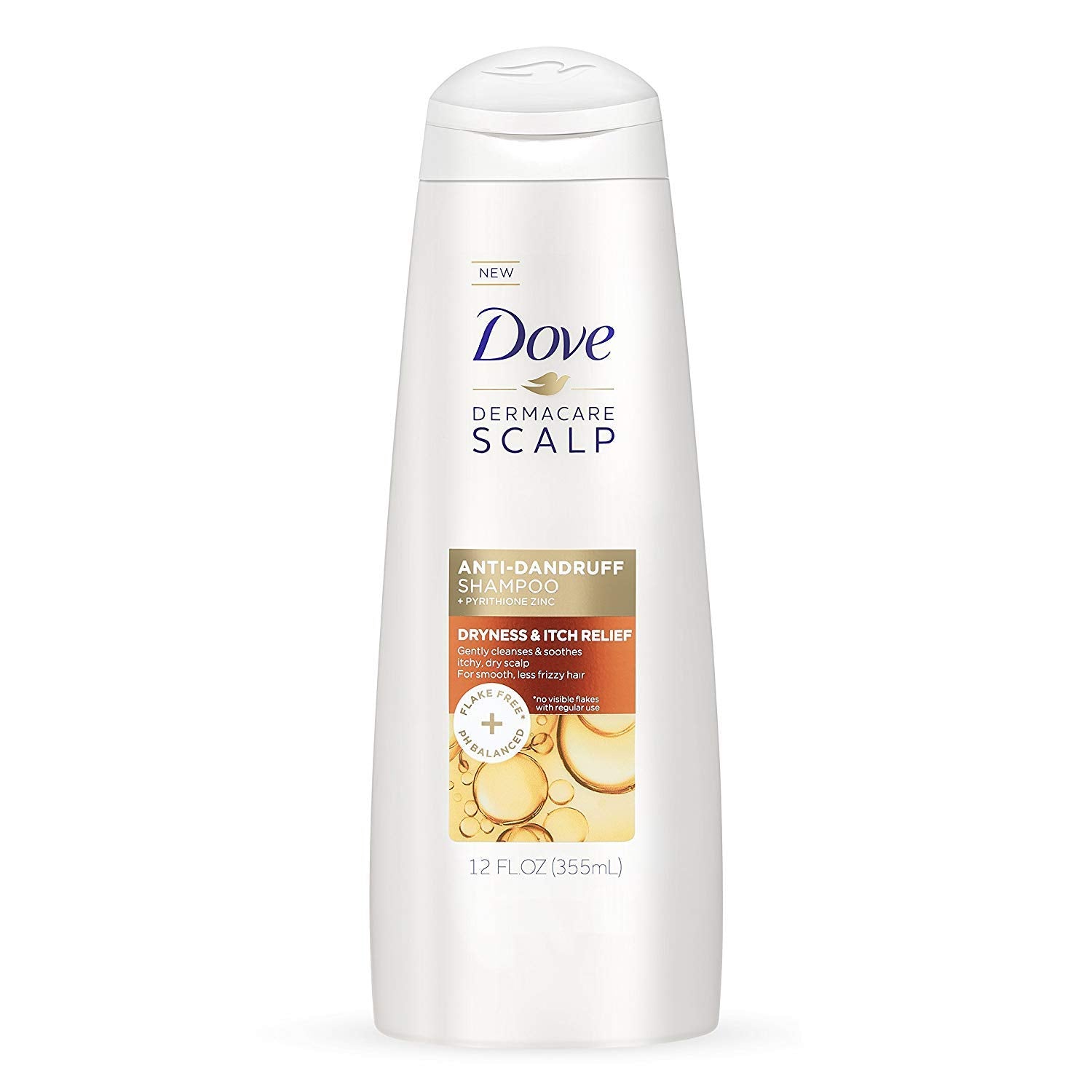Dove Dermacare Scalp Haircare - Anti-Dandruff Shampoo - Dryness & Itch Relief - Net Wt. 12 Fl Oz (355 Ml) Per Bottle - Pack Of 3