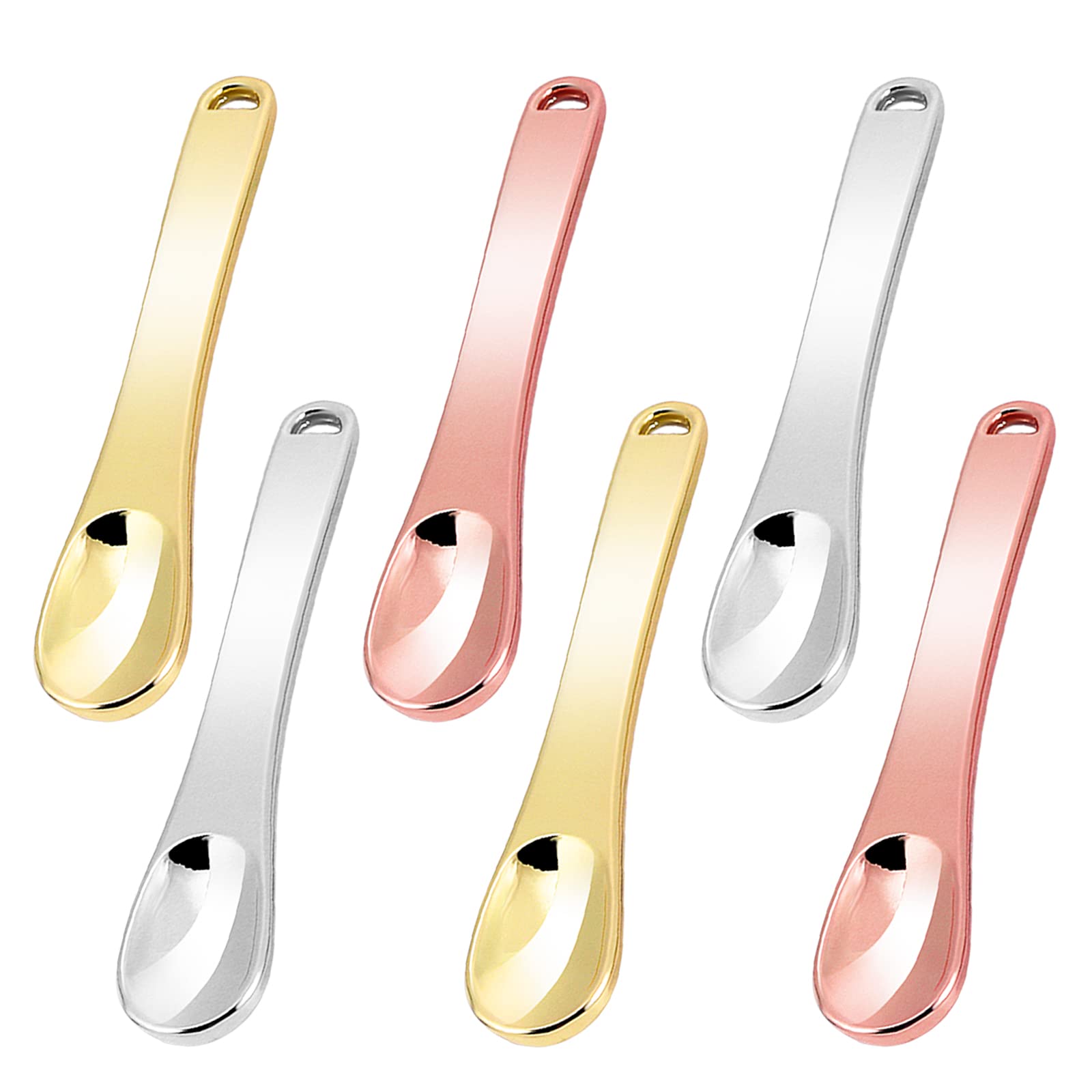 WLLHYF Mini Metal Makeup Spatula Skin Care Cosmetic Spoon Reusable Applicator, Beauty Scoop for Facial Cosmetic for Face Mask Cr