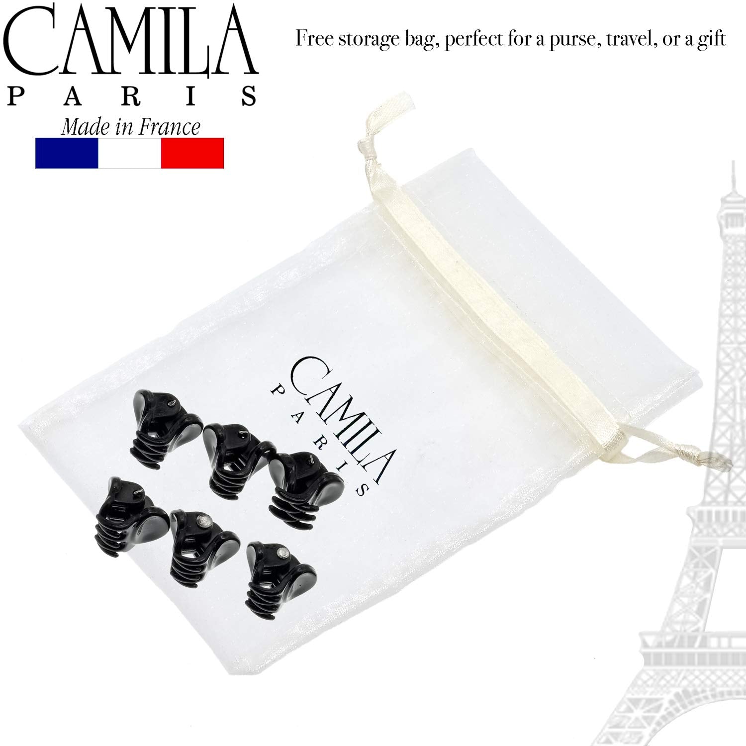 Camila Paris Ad116/6 French Hair Clip For Women, Set Of 6 Extra Small Girls Hair Claw Clips Jaw Fashion Durable Styling Hair Acc