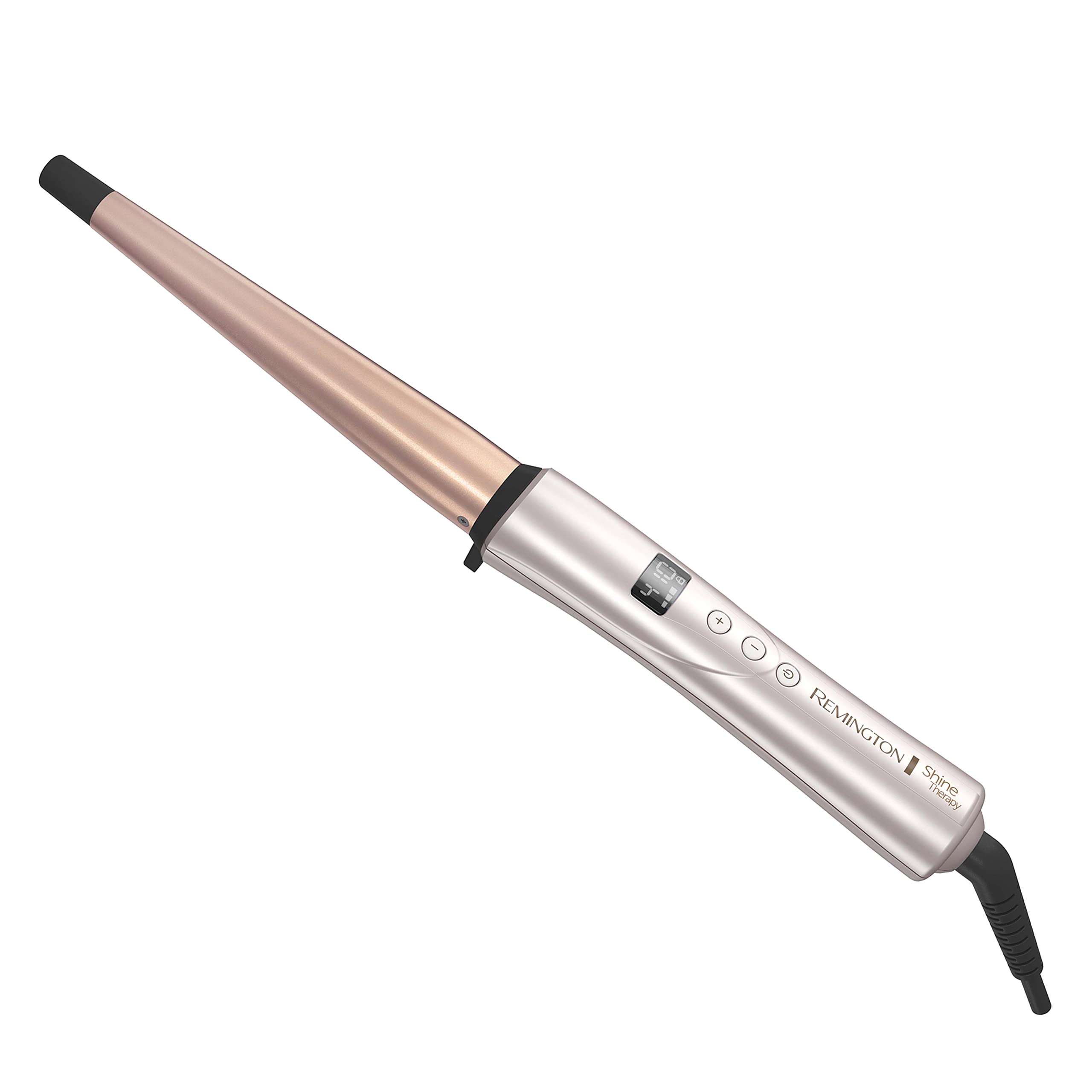 Remington Shine Therapy Argan Oil & Keratin Infused -1 Inch Tapered Curling Wand For Natural Curls, Includes Heat Glove
