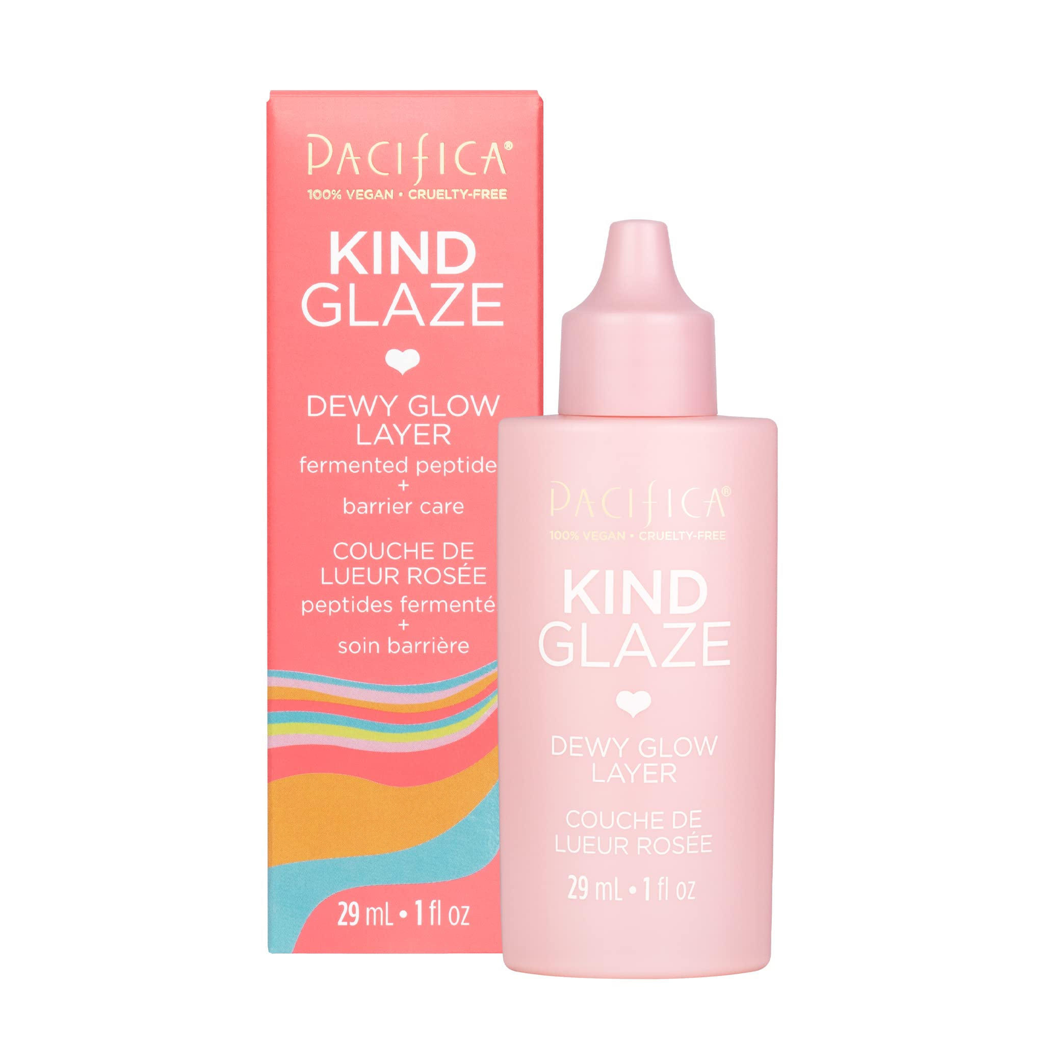 Pacifica Beauty Kind Glaze Dewy Glow Layer, Skincare, Vegan Collagen, Squalane, Hydrating, Lightweight Face Foundation, Primer, 