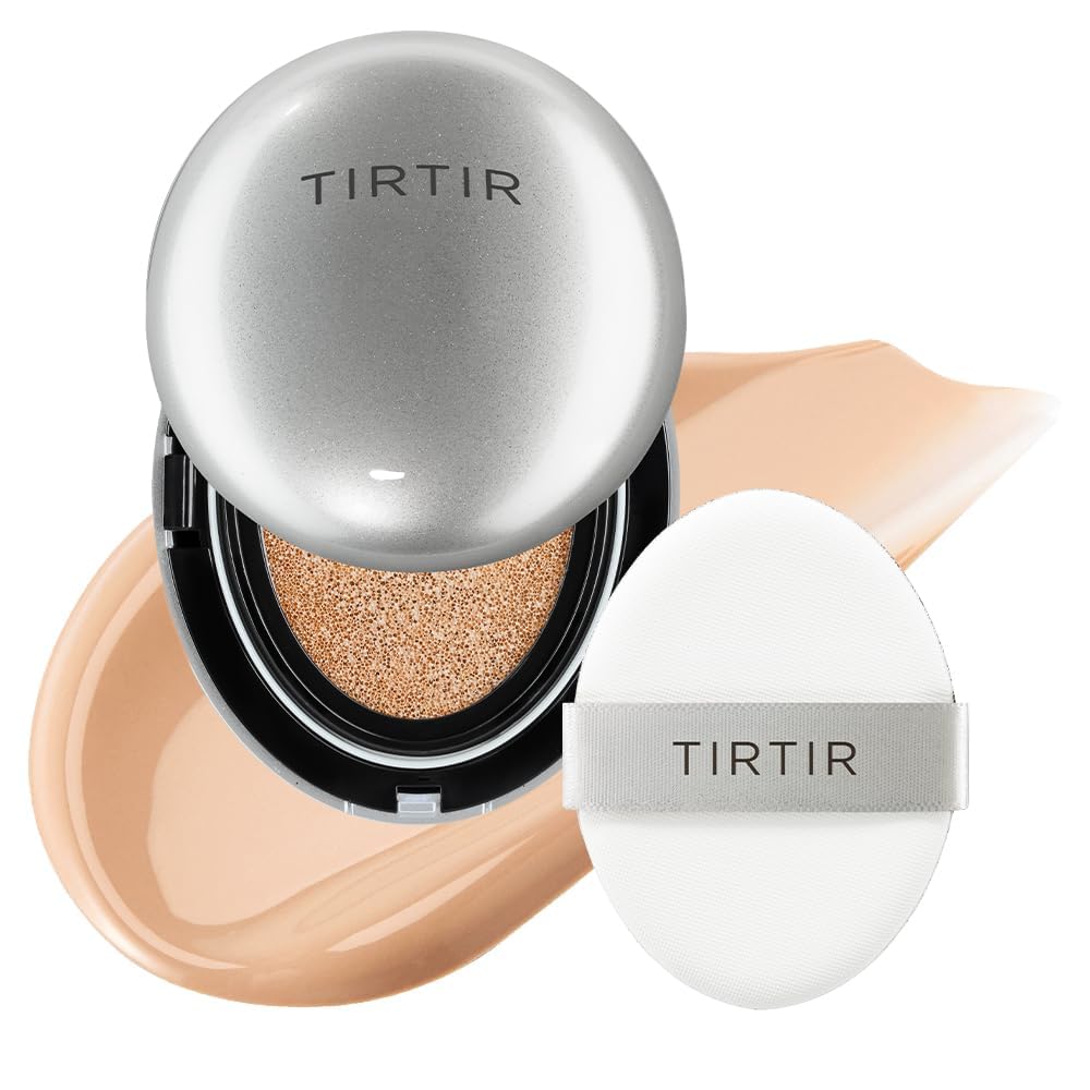 TIRTIR Aura Glow Cushion | Semi-Glow Finish, 72-Hour Radiance, Buildable coverage, Moisturized, Buildable skin, Korean Cushion, 