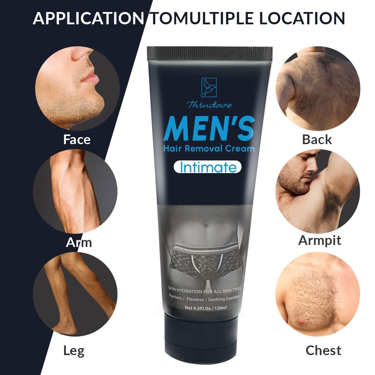 Intimate/Private Hair Removal Cream For Men, For Unwanted Male Hair In Private Area, Effective & Painless Depilatory Cream, Suit
