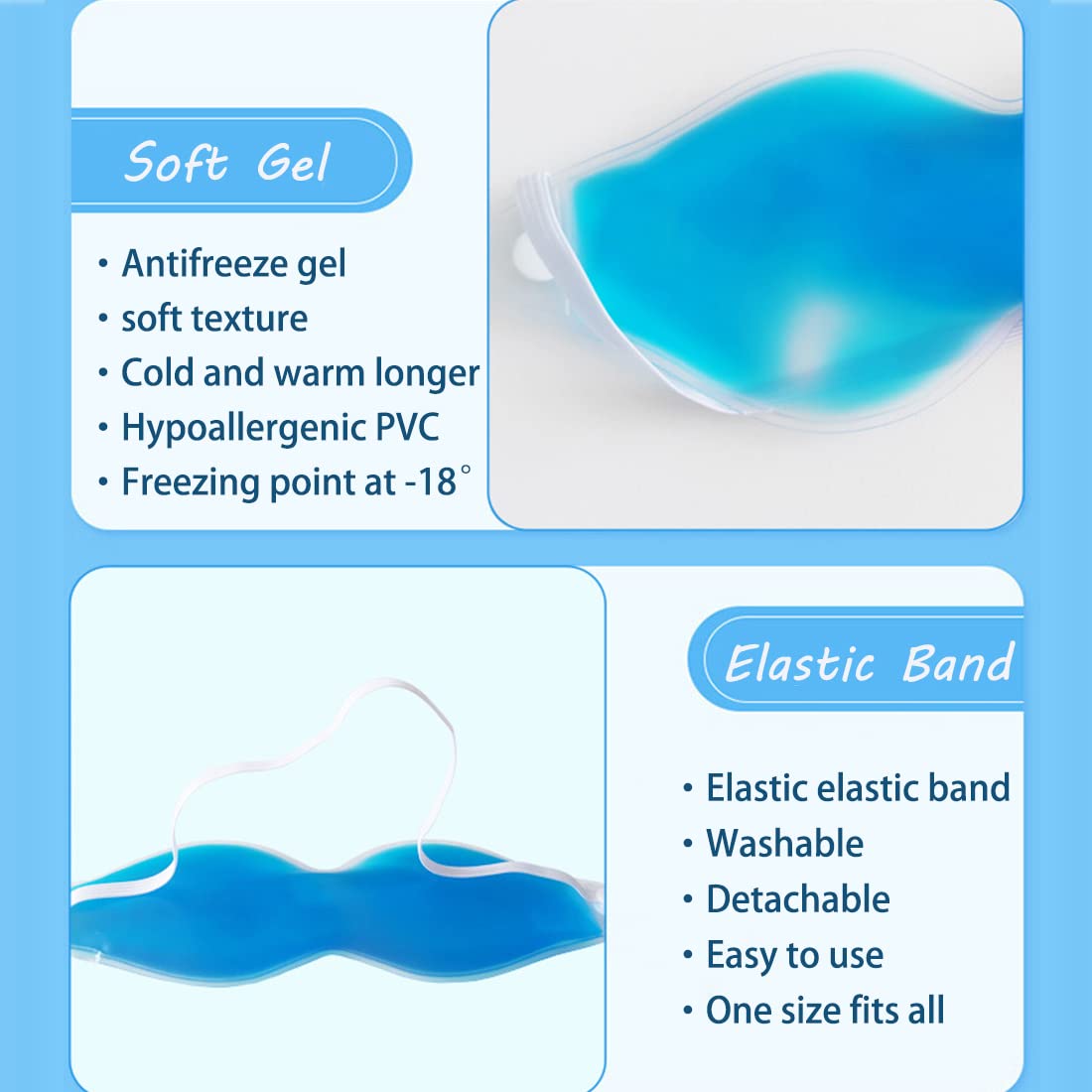 Cooling Eye Mask, Reusable Cold Eye Mask For Hot Cold Treatment For Eye Strain, Eye Swelling, Eye Redness, Puffy Eyes, Dark Circ