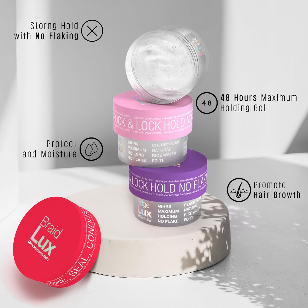 Lux Collection Edge Lux Edge Control Wax 48 Hour Maximum Hold No Flaking Natural Ingredients Scented Conditioning Styling Hair G