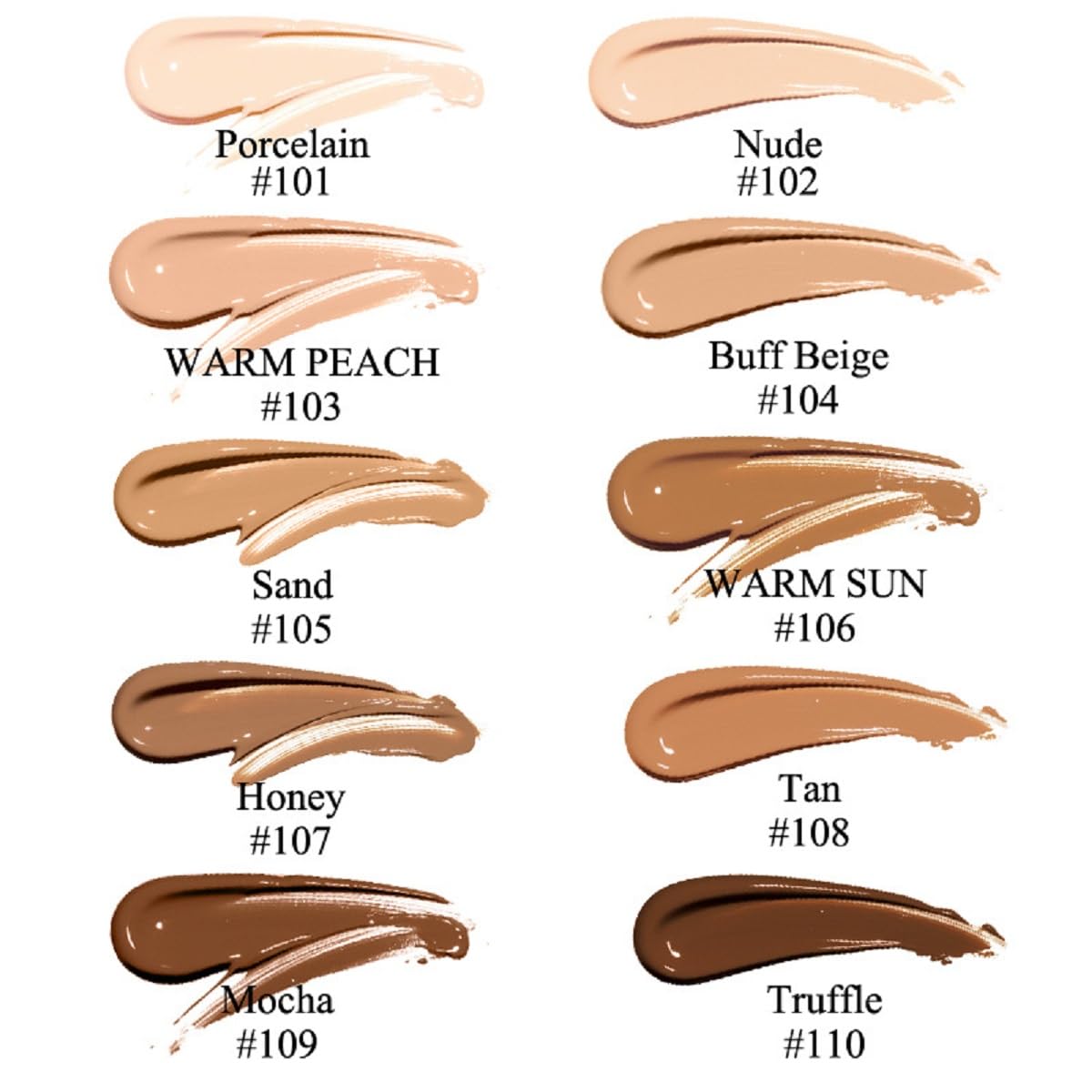2 Pack Phoera Foundation 105# Sand And 106#Warm Sun,Flawless Soft Matte Liquid Foundation 24 Hr Oil Control Concealer Foundation