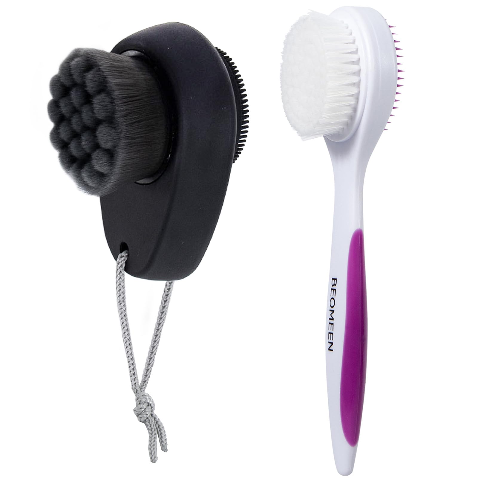 Silicone Face Scrubber Double Side, Handheld Facial Cleansing Brush 2 in 1 Face Cleanser Brush for Deep Cleansing and Exfoliatin