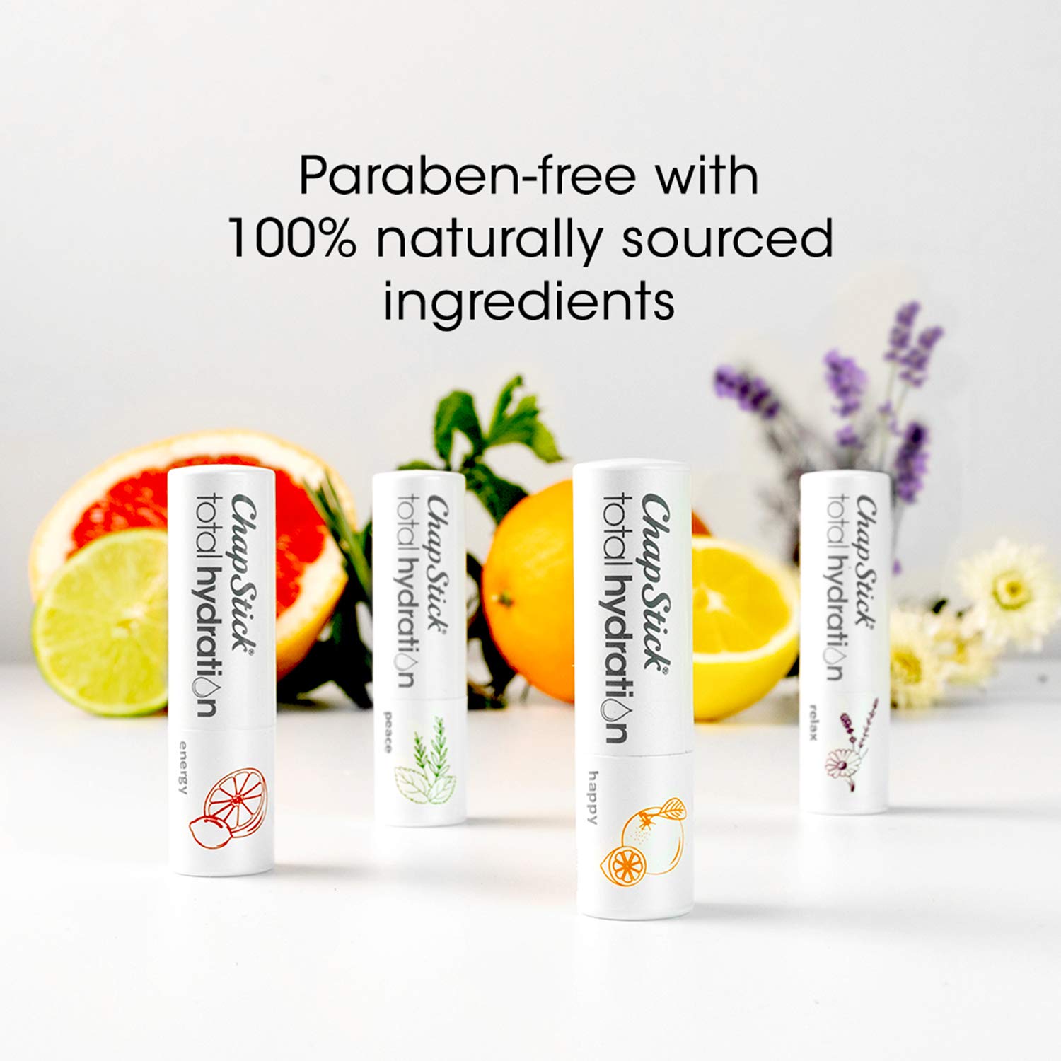 ChapStick Total Hydration Essential Oils Lip Balm, Rosemary + Peppermint, Non-Tinted, 0.12 Oz - Moisturizing Lip Care