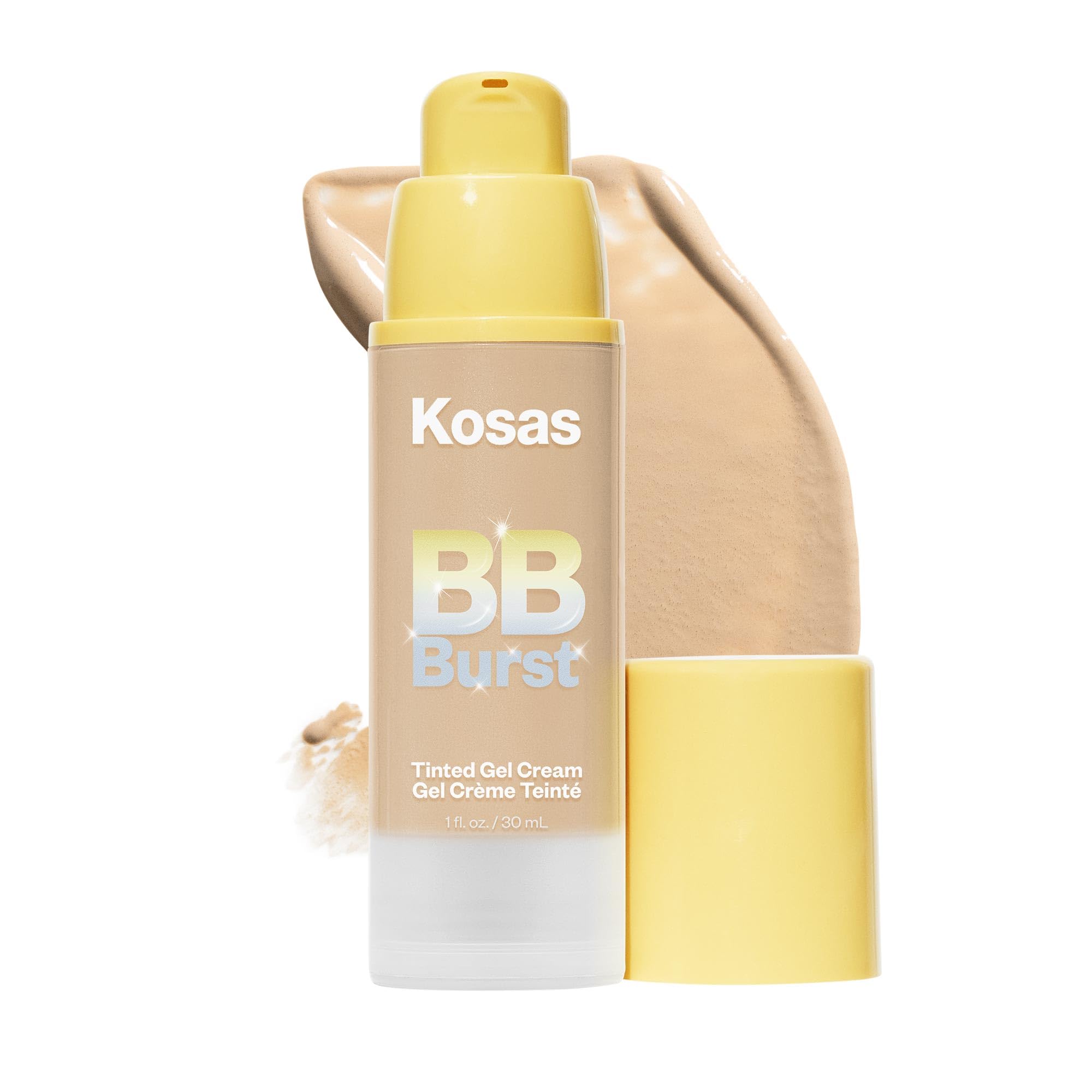 Kosas BB Burst Tinted Face Gel Cream - Supports Healthy Collagen, Smoothes Skin, Hydrates & Moisturizes - Lightweight Buildable 