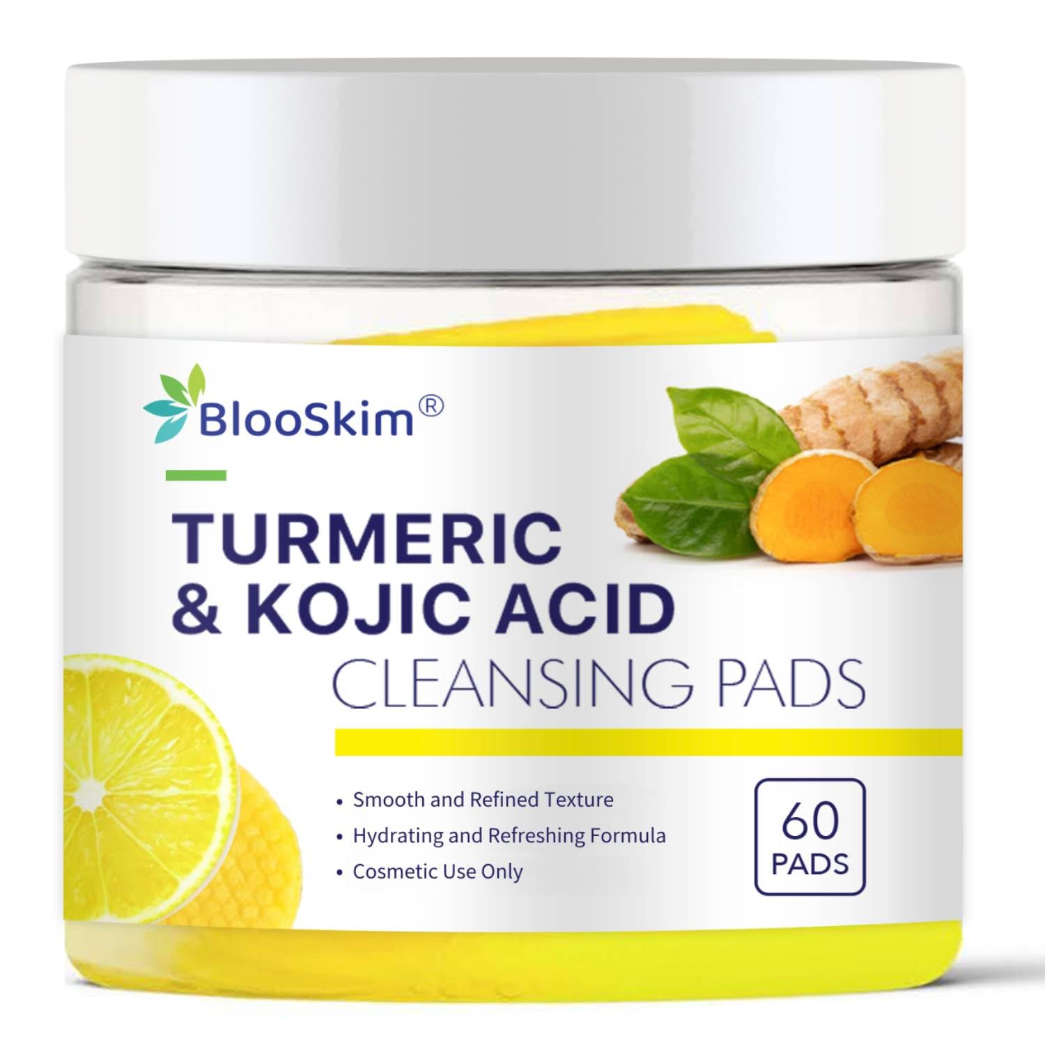 Turmeric Kojic Acid Cleansing Pads - Exfoliating & Brightening Face Pads for Dark Spots, and Uneven Skin Tone - Gentle & Effecti
