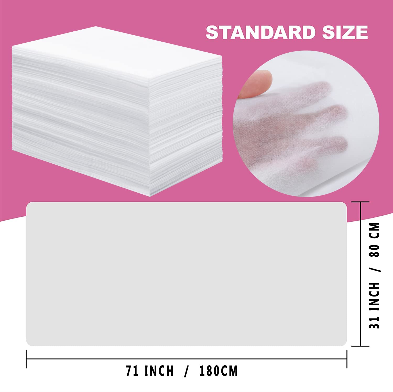 50 Pcs Disposable Bed Sheets 31'' X 71'' Massage Table Sheets Non Woven Fabric Spa Bed Cover Breathable For Massage Beauty Tatto