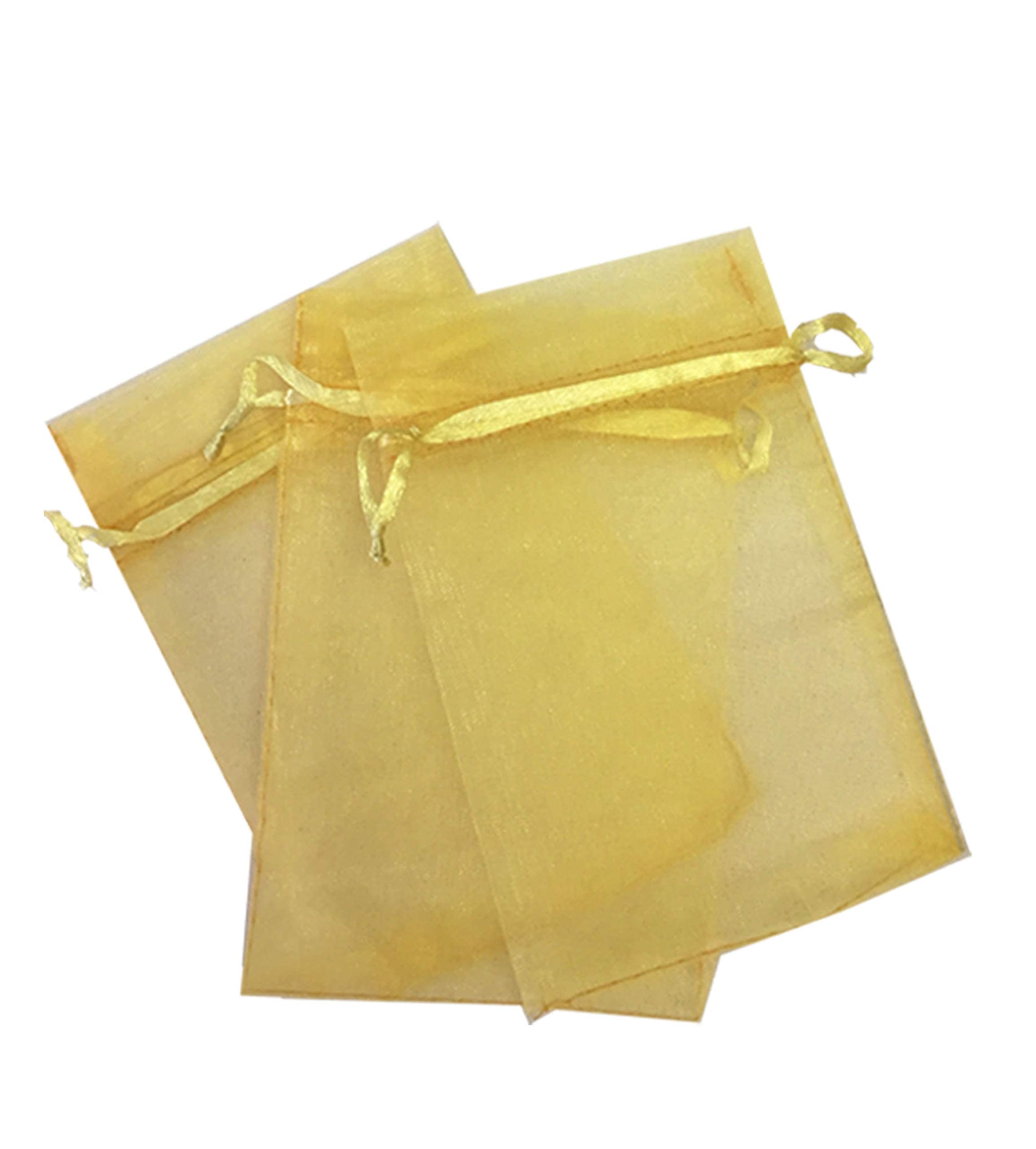 50 Pcs gold 5x7 Sheer Drawstring Organza Bags Jewelry Pouches Wedding Party Favor gift Bags gift Bags candy Bags Kyezi Design an