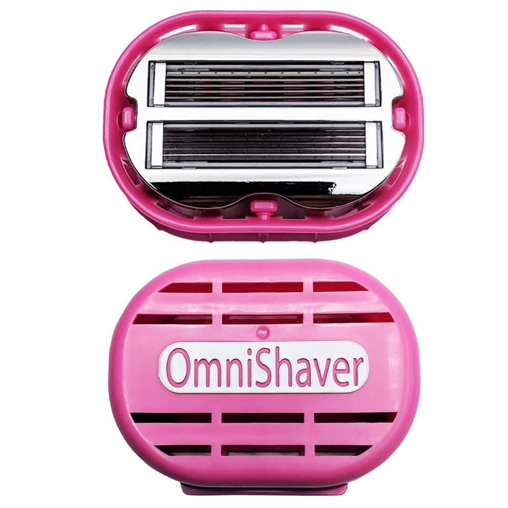 Premium Omnishaver with Pink Travel Case - The Fastest Way to Shave Head, Legs, Arms, Body, an Alternative to Disposable Shaving
