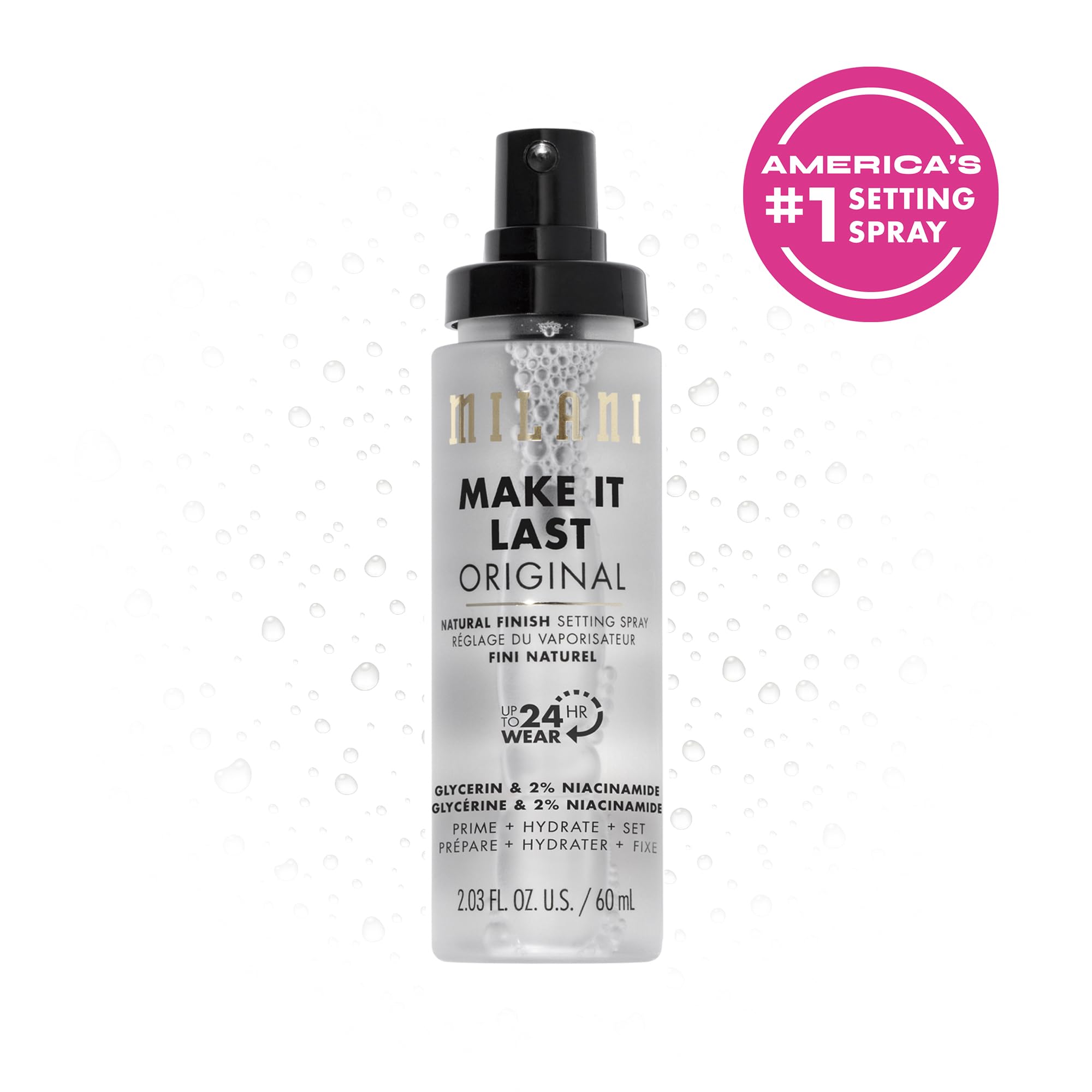 Milani Make It Last Original - Natural Finish Setting Spray 3-In-1 Setting Spray And Primer- Prime + Correct + Set Makeup Finish