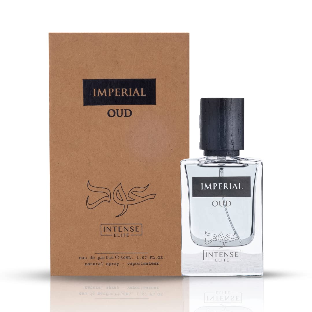 INTENSE ELITE Imperial Oud Eau De Parfum Men 50ML (1.67 OZ) - Arabian Perfume for Men with Pepper, Rosewood & Cardamom Notes. Lo