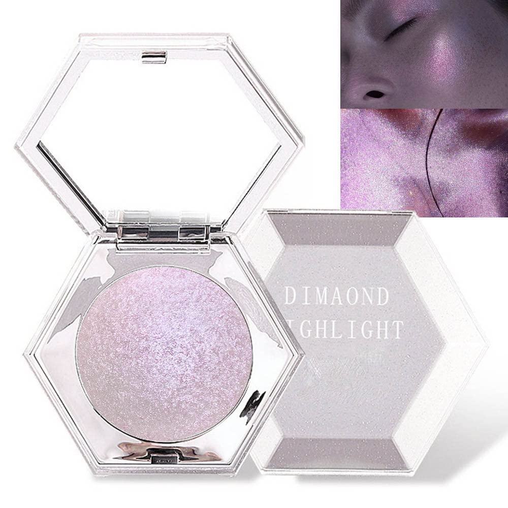 evpct Pink Mermaid Holographic Glitter Diamond Highlighter Makeup Palette for face iluminadores de maquillaje Blush Bronzer and 