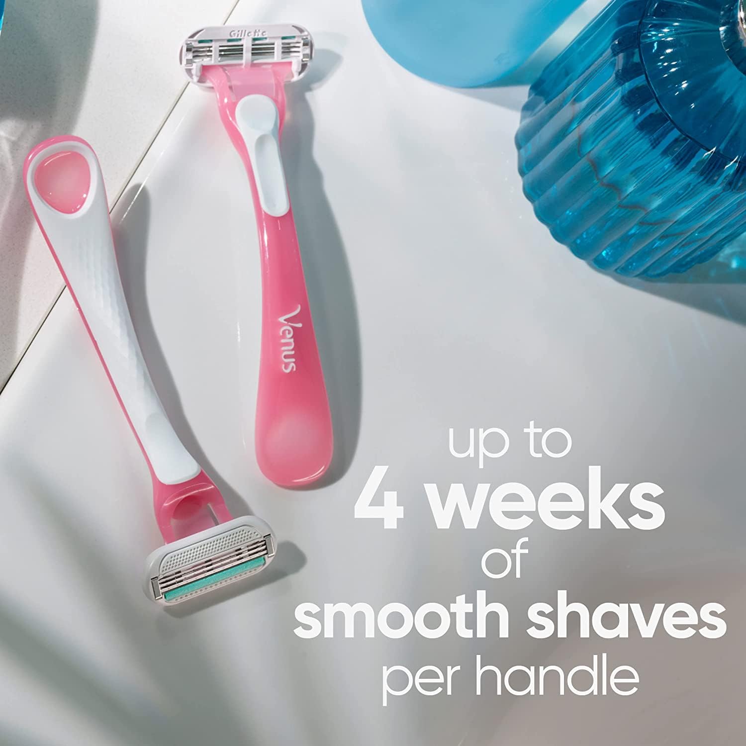 Gillette Venus Sensitive Disposable Razors For Women With Sensitive Skin, 6 Count, Delivers Close Shave With Comfort