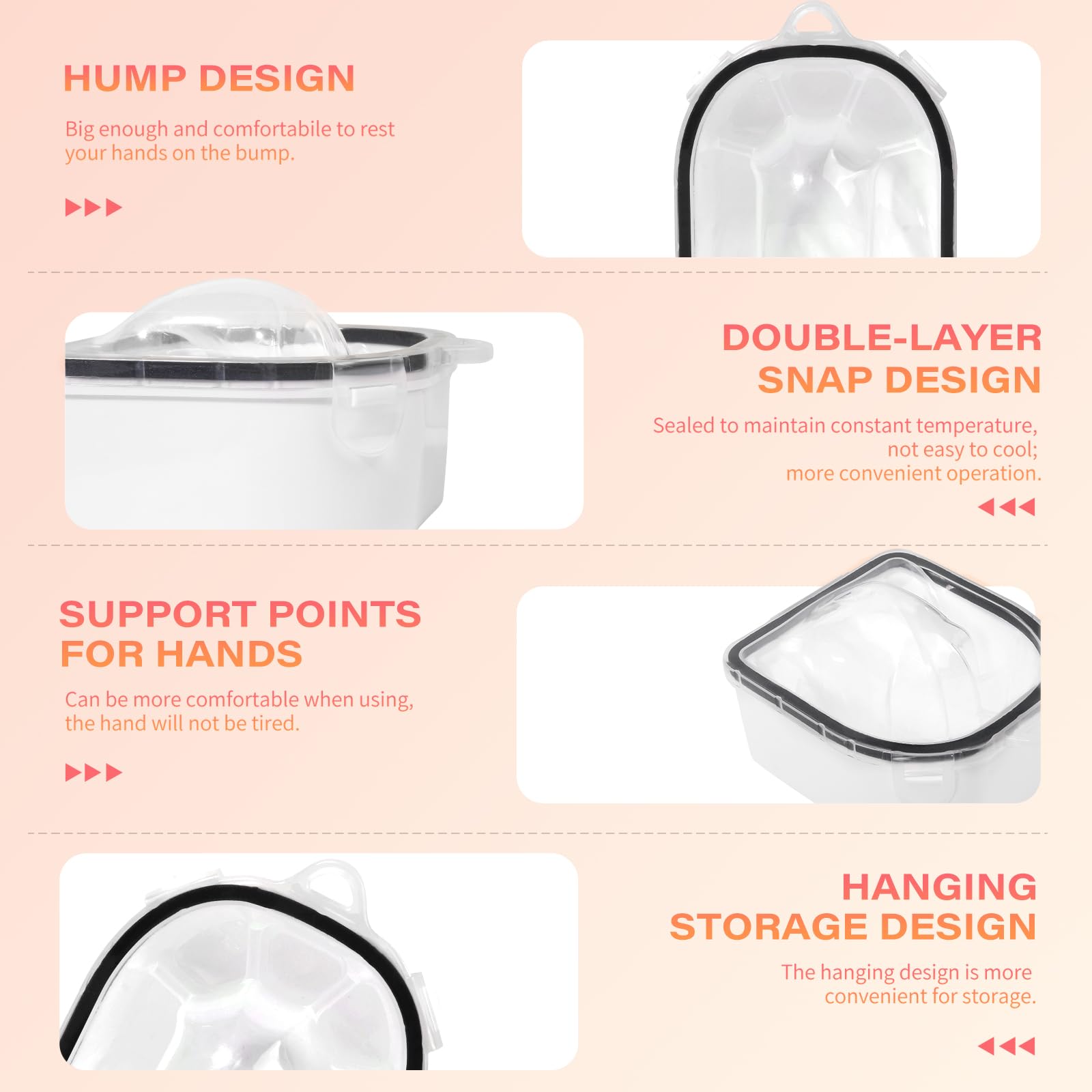 Nail Soaking Bowl, Soak Off Gel Polish Dip Powder Remover Hand Acetone Nail Soak Off Bowl Manicure Bowl With Triangle Cuticle Pe