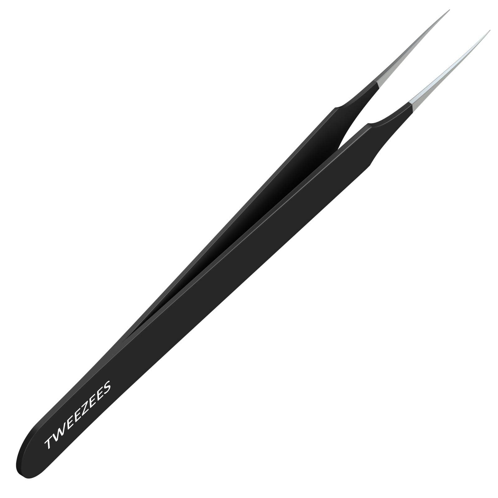 Ingrown Hair Tweezers | Pointed Tip | Black |Precision Stainless Steel | Extra Sharp and Perfectly Aligned for Ingrown Hair Trea