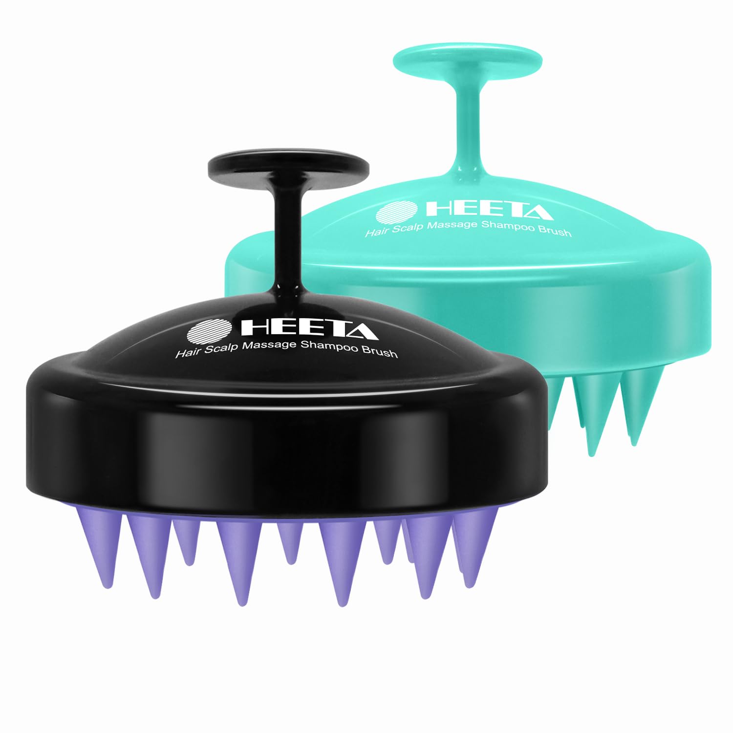 HEETA Scalp Massager Hair Growth 2-Pack, Soft Silicone Scalp Scrubber Shampoo Brush for Exfoliation Dandruff Removal Head Massag