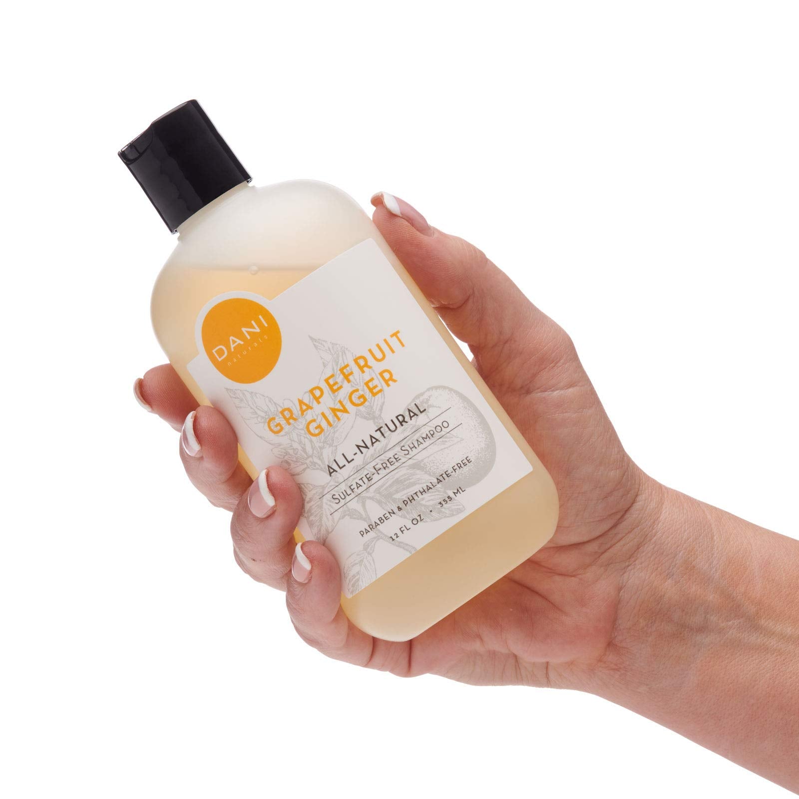 Dani Natural Moisturizing Shampoo Naturals - Invigorating Grapefruit Ginger Scent - Organic Aloe Vera & Coconut Cleansers - Sulf