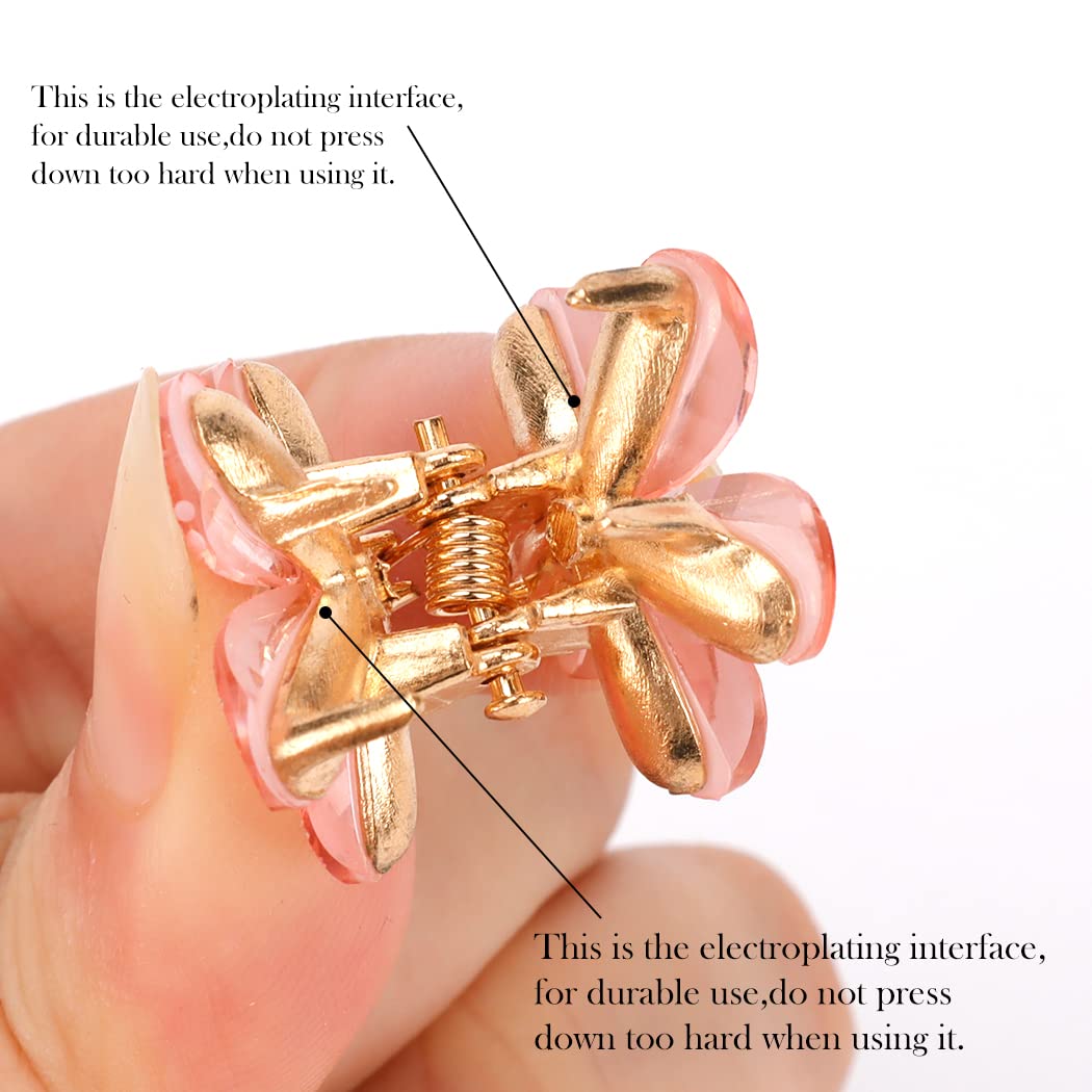 Ahoney 12Pcs Pink Hair Clip Small Claw Clips For Women Mini Flower Girl For Hair Decorations Daisy Hair Clip Bangs Clips Korean
