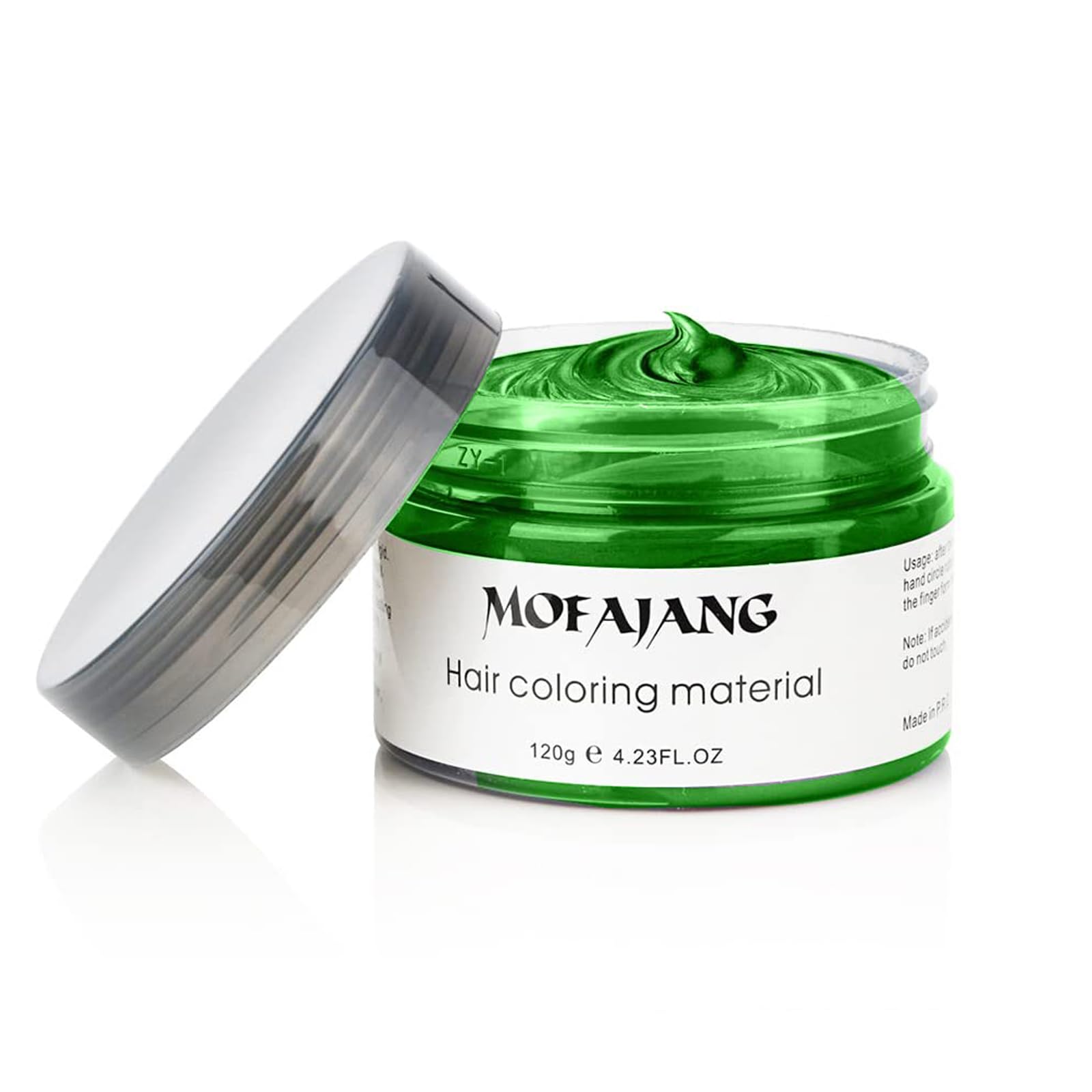 Asocrew Temporary Hair Wax Color, Green, 4.23 oz - Natural Styling Clay for Cosplay, Party