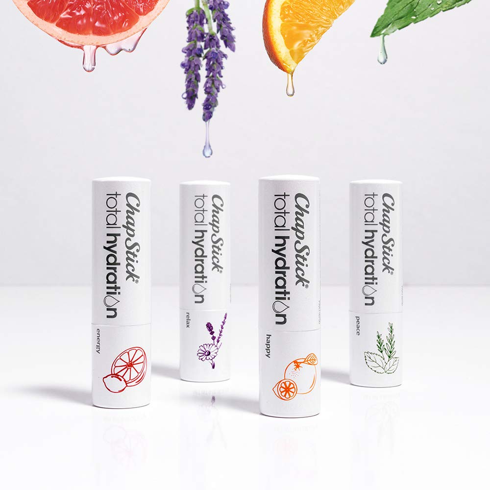 ChapStick Total Hydration Essential Oils Lip Balm, Rosemary + Peppermint, Non-Tinted, 0.12 Oz - Moisturizing Lip Care