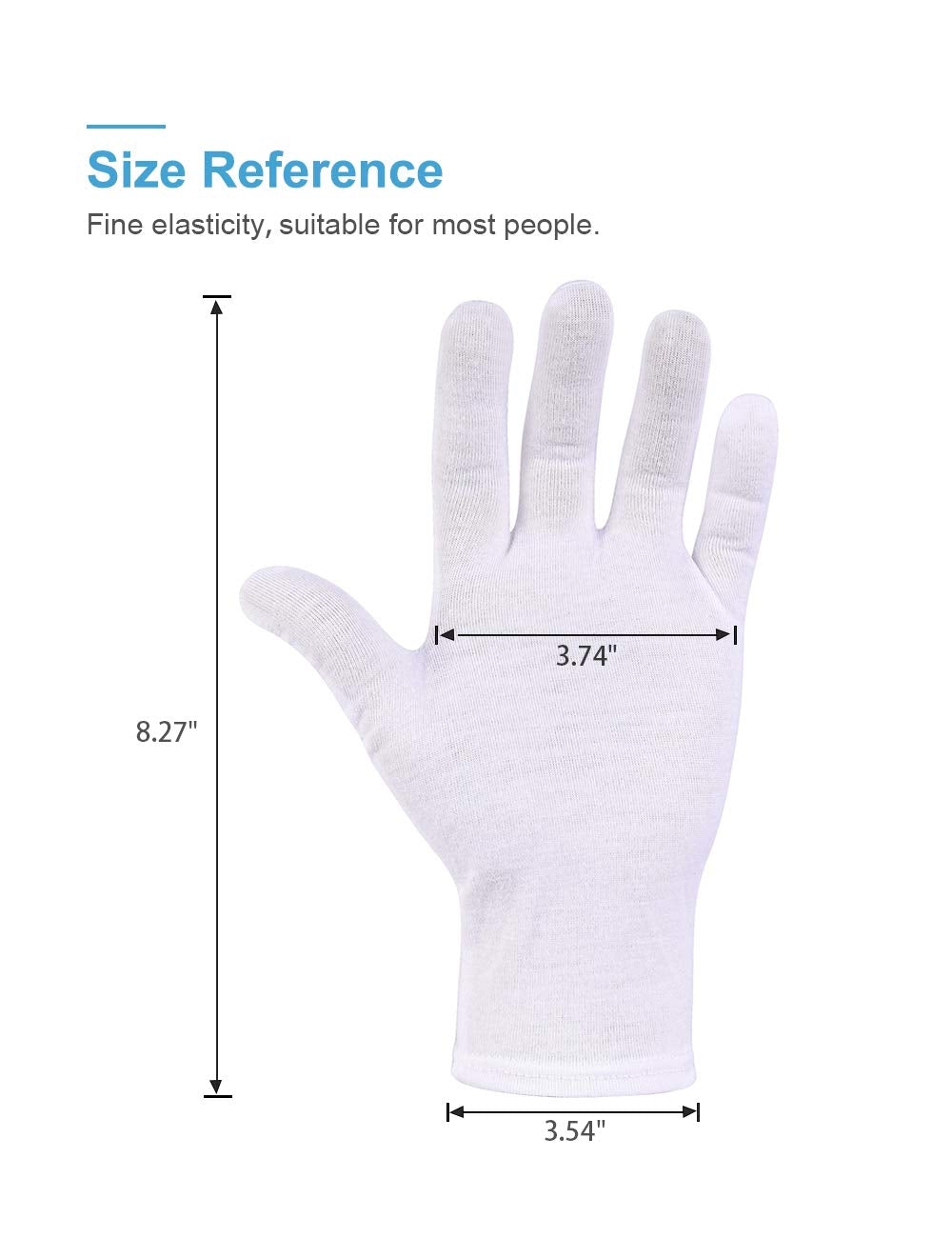 Donfri 6 Pairs White Moisturizing Gloves Overnight Cotton Gloves For Spa, Dry Hands Eczema, Hand Care, Day And Night Healing,Reu