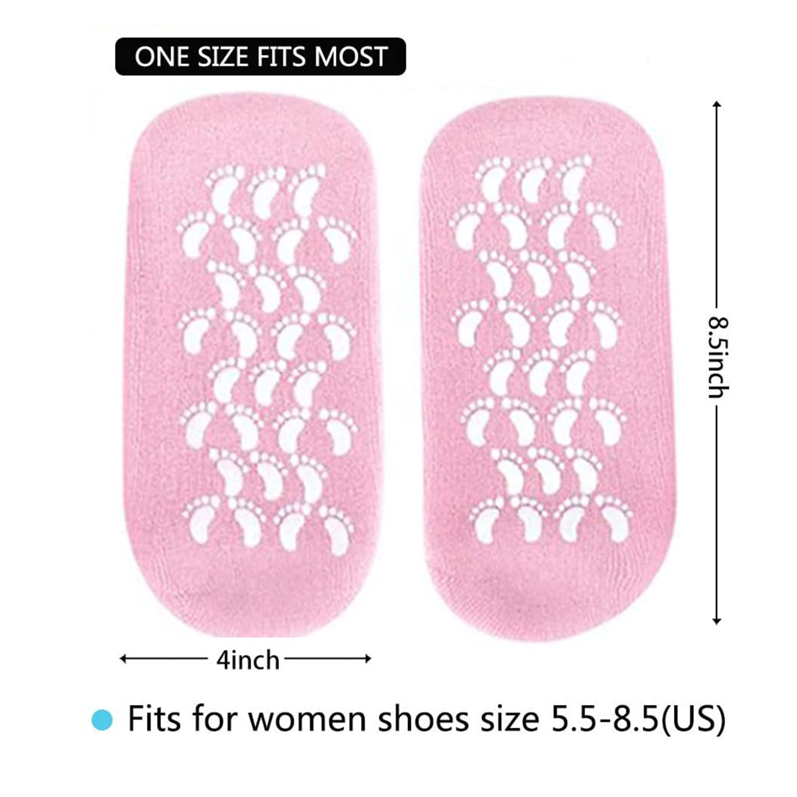 Zfyoung Moisturizing Socks, 2 Pairs Moisturizing Gel Socks,Soft Feet Moisturizer Spa & Pedicure Socks For Dry Cracked Heels, Cal