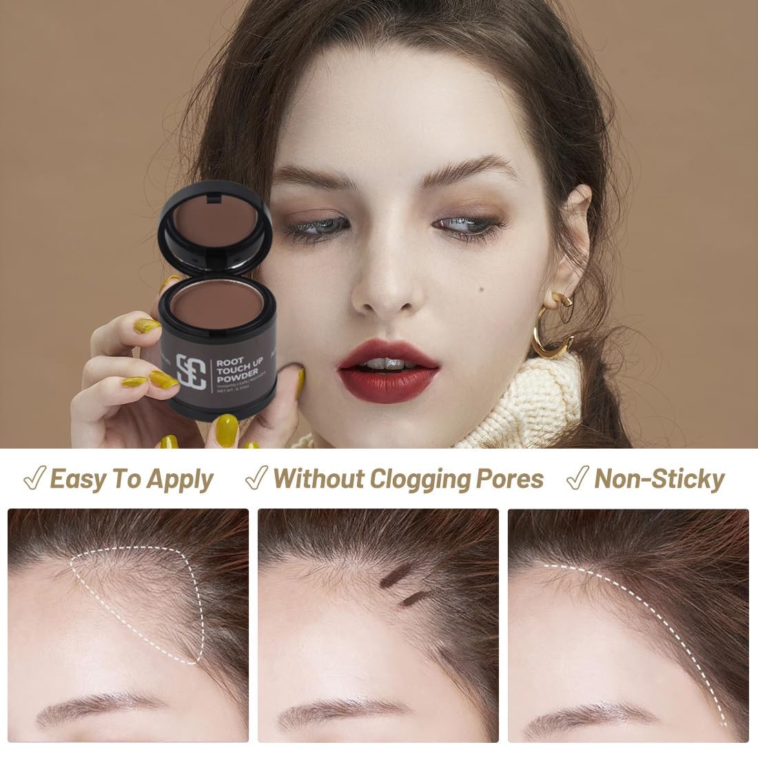 Sovoncare Instantly Hairline Powder-Maycheer Conceals Gray Hair Loss Shadow Coverage Magic Color Root Touch Up For Women & Men R