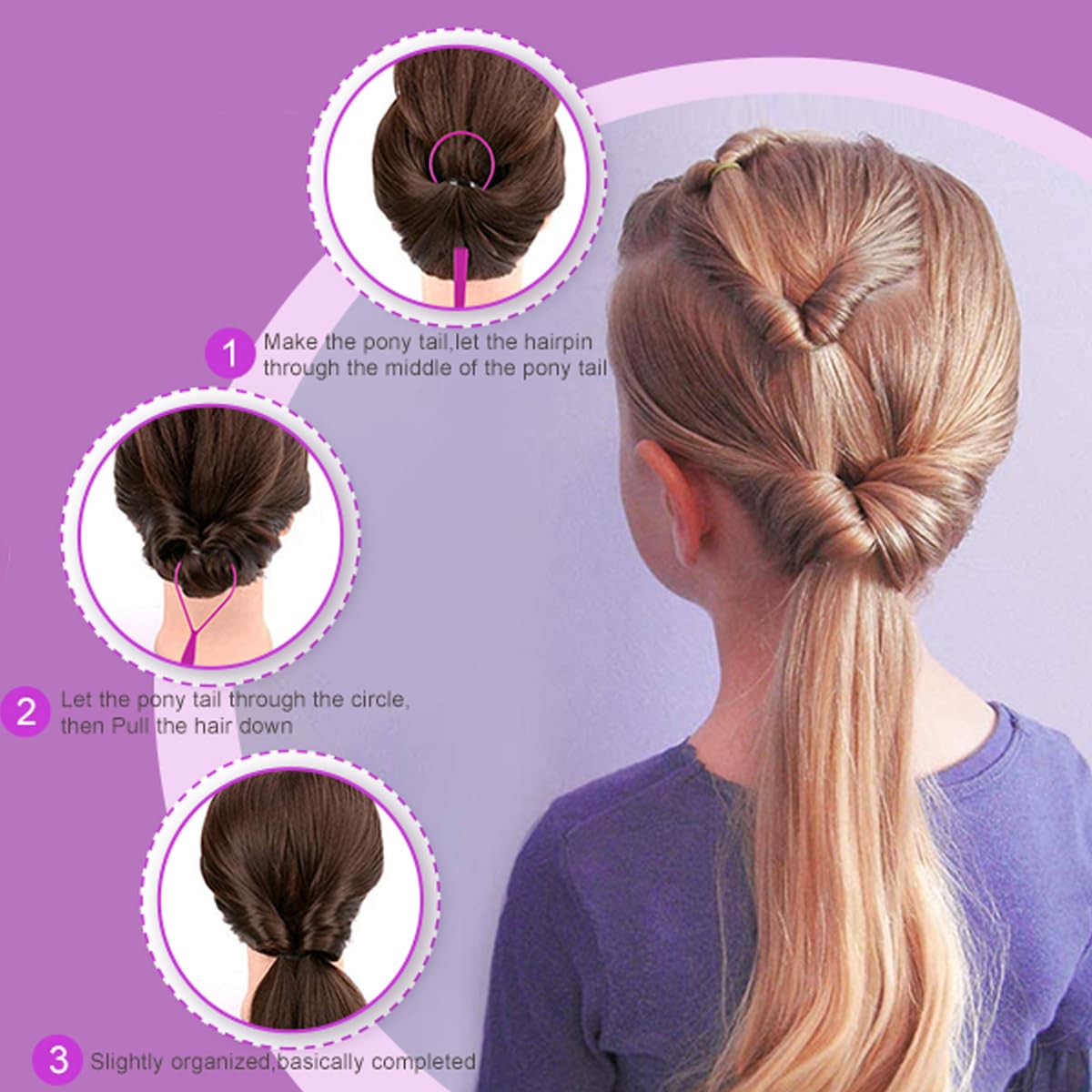 Vrose Flosi Topsy Tail Hair Tool Hair Pull Through Tool Hair Loop Styling Tool - Ponytail Maker French Braid Loop For Hair Styli