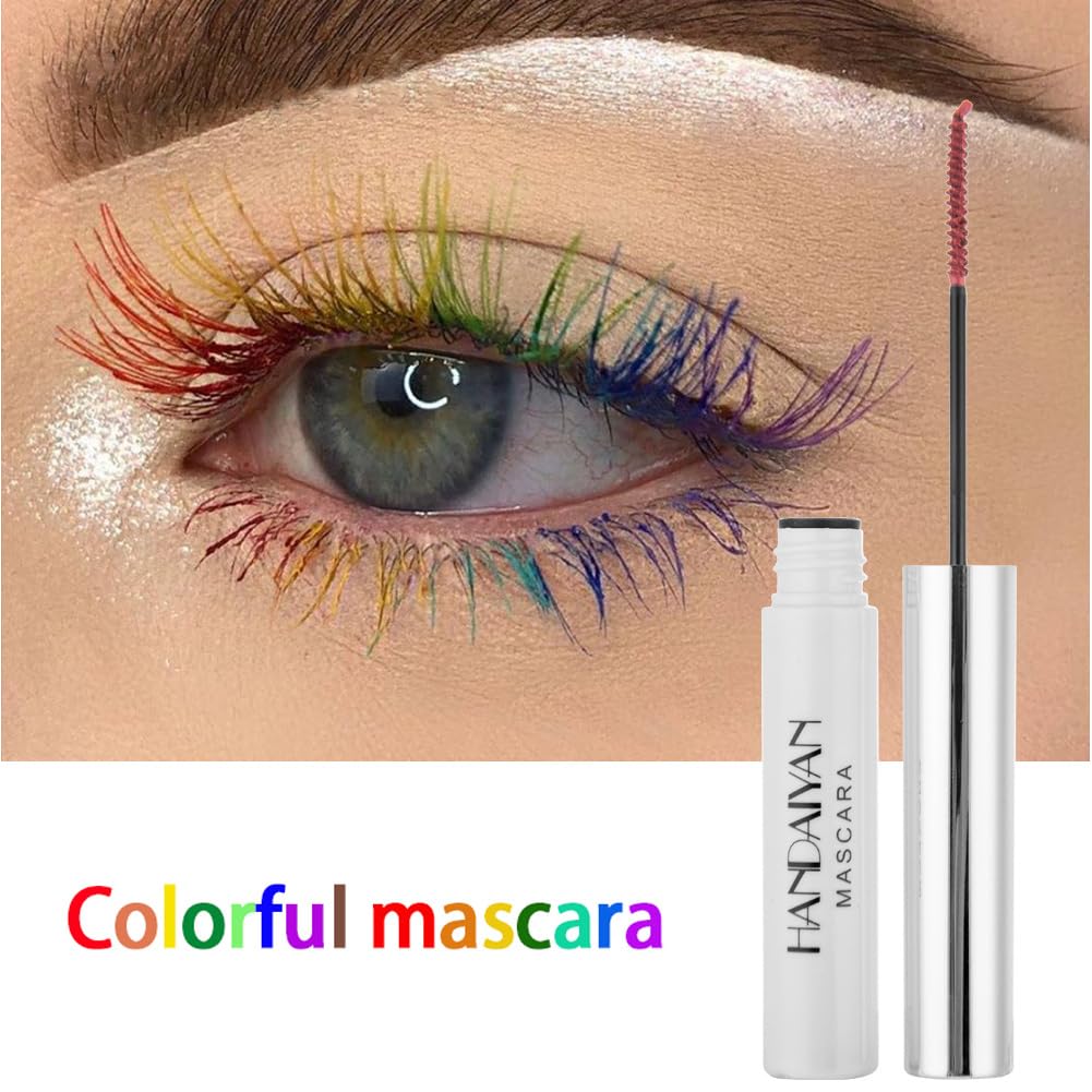 White Mascara,Waterproof Color Mascara Eye Makeup Fast Dry Eyelashes Curling Lengthening Eye Lashes (02)